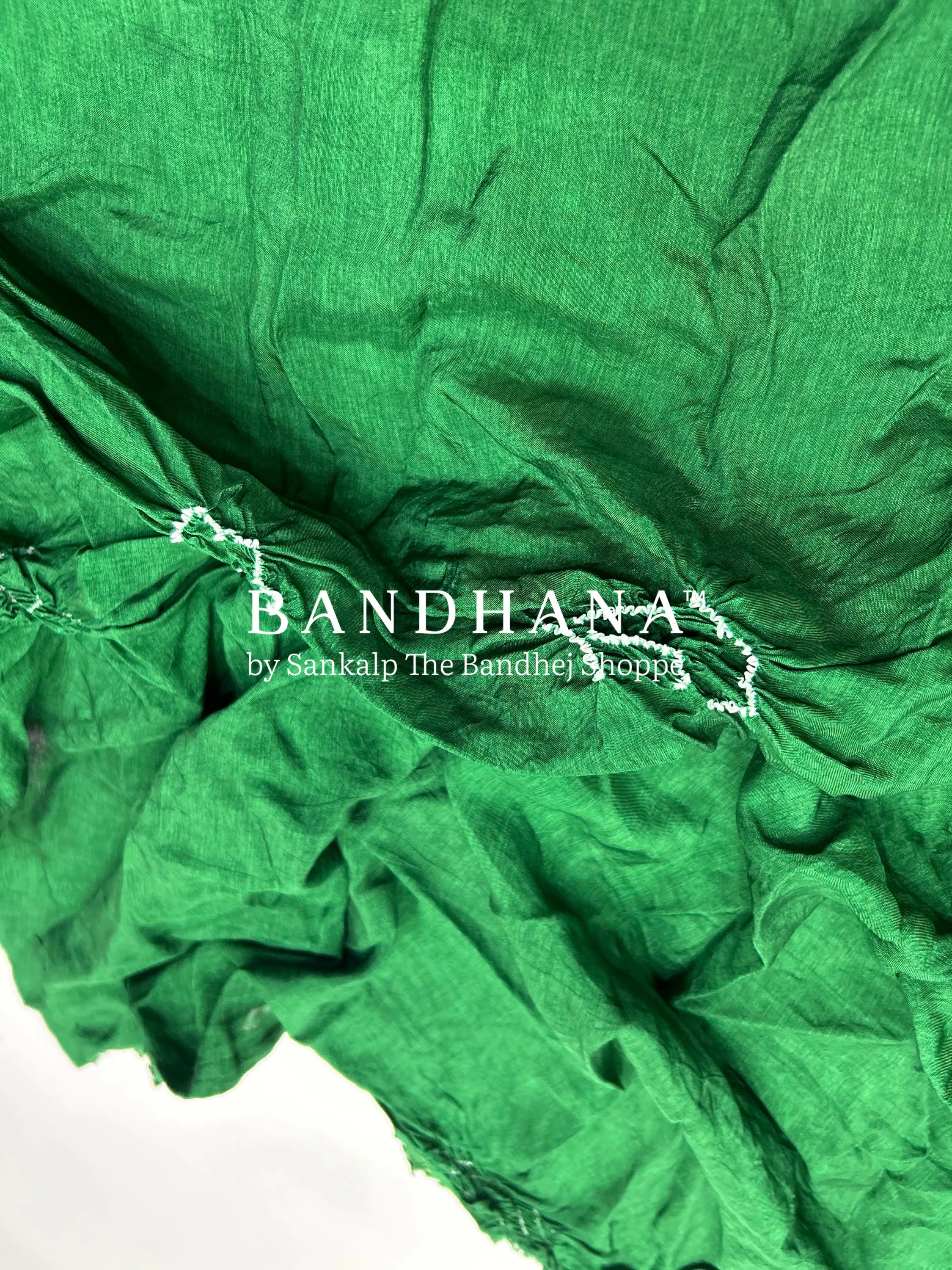 Green Dola Silk Bandhani Dress Material green / Dola Silk Dresses