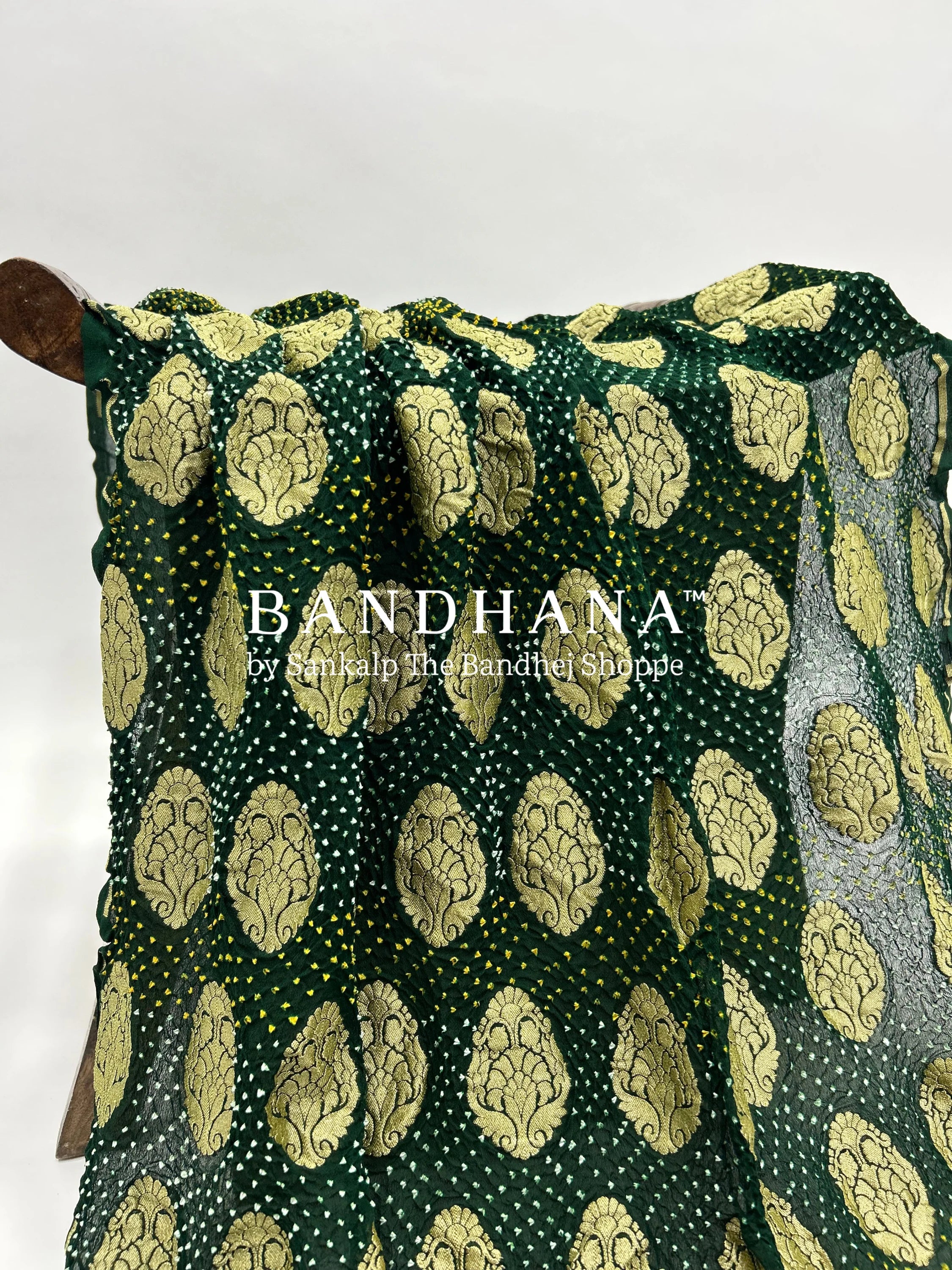 Green Georgette Banarasi Bandhani Kurti Material green / Georgette Dresses