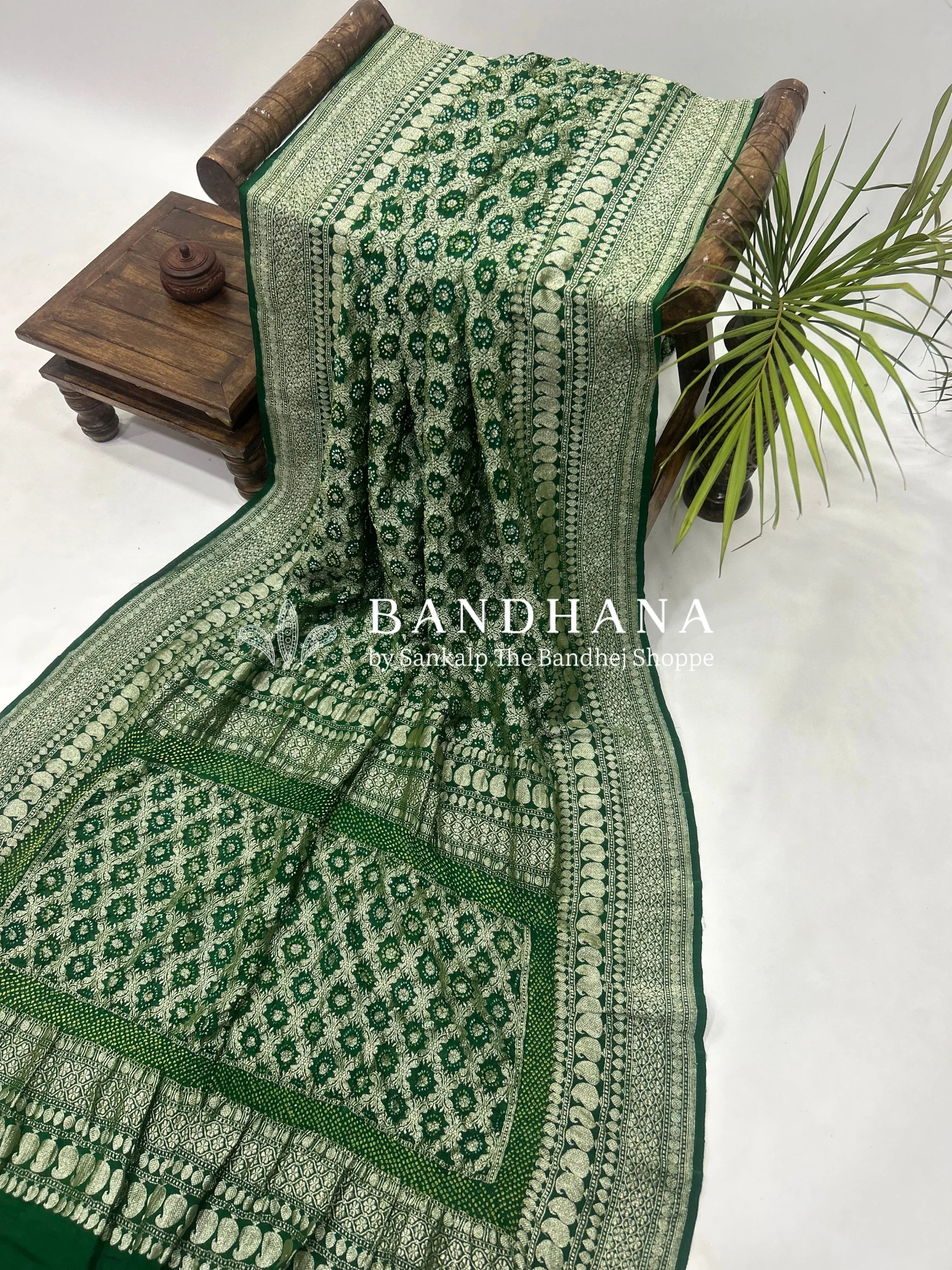 Green Georgette Banarasi Handloom Saree Sarees