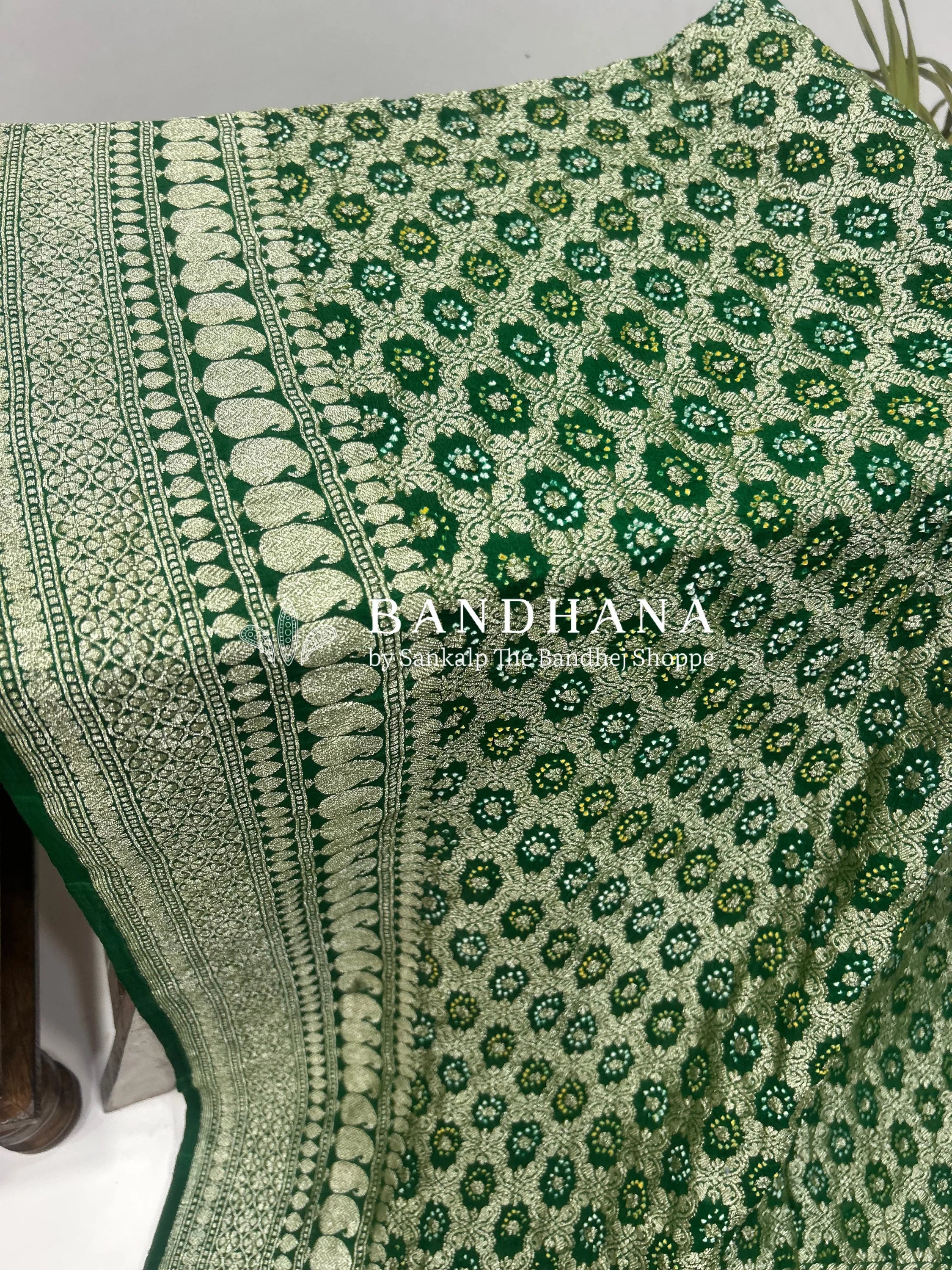 Green Georgette Banarasi Handloom Saree Sarees