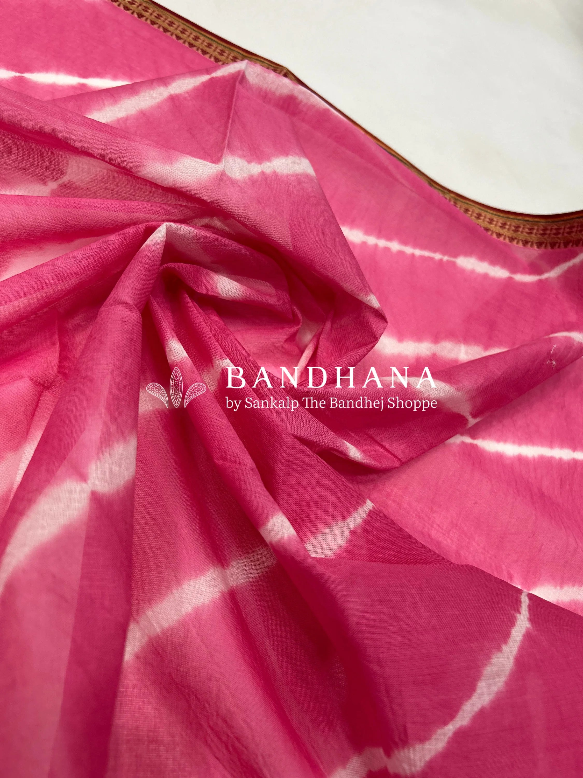 Green-Pink Cotton Laheriya Dress Material pink / Cotton Dresses