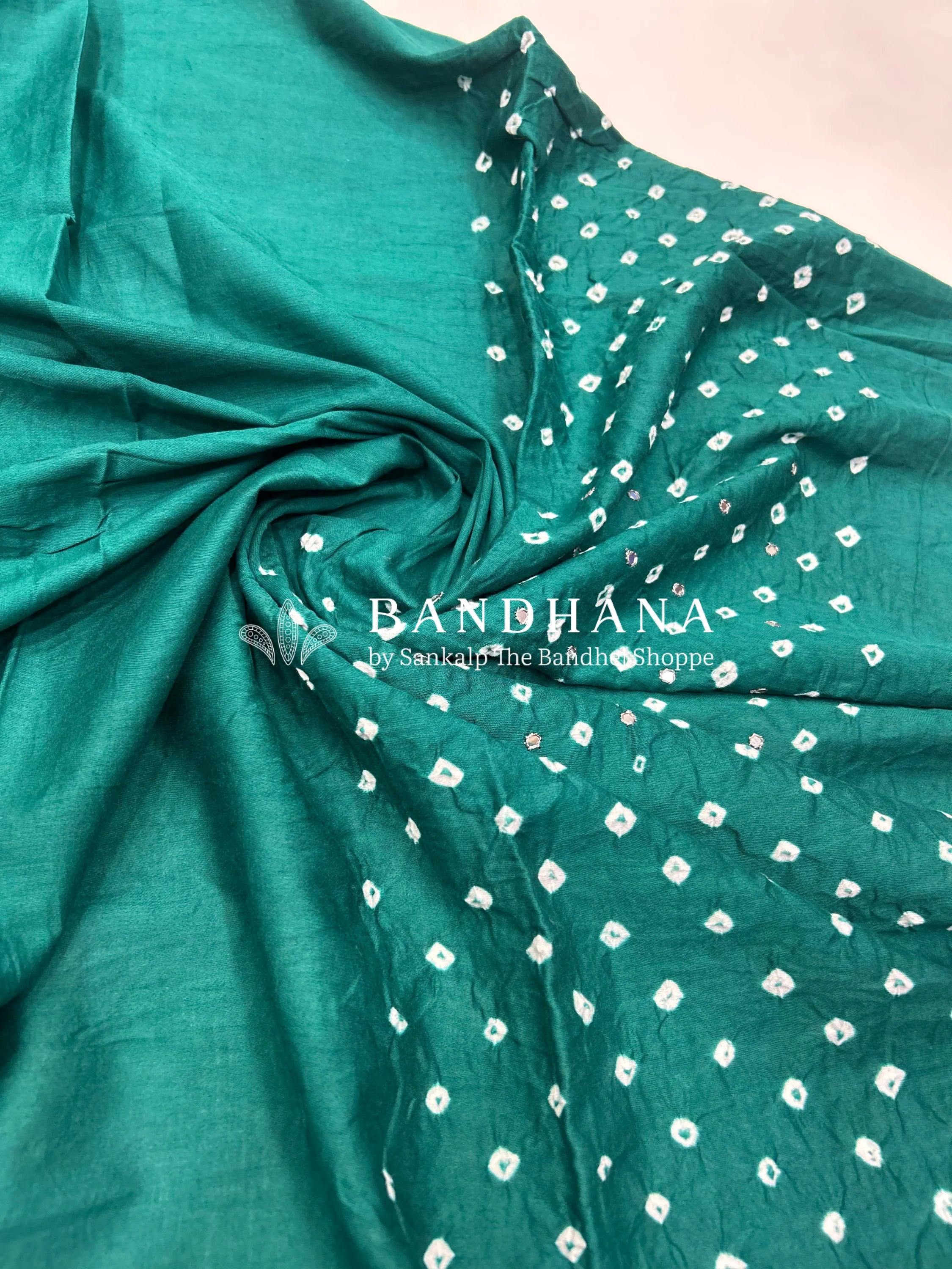 Grey Rama Cotton Fancy Work Bandhani Dress Material grey / Cotton Dresses