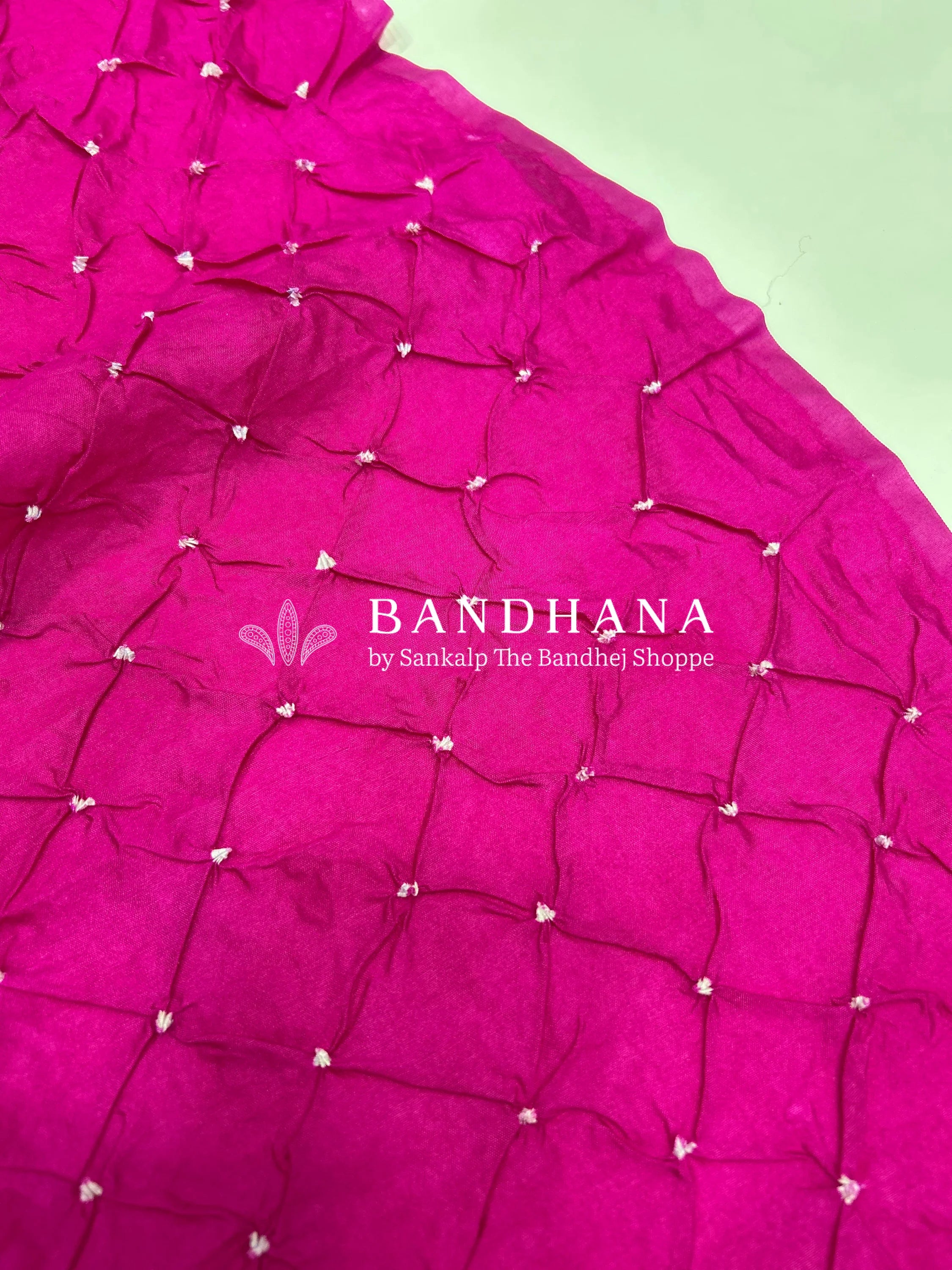 Grey & Rani Art Dupion Butta Bandhani Dress Material grey / Dola Silk Dresses