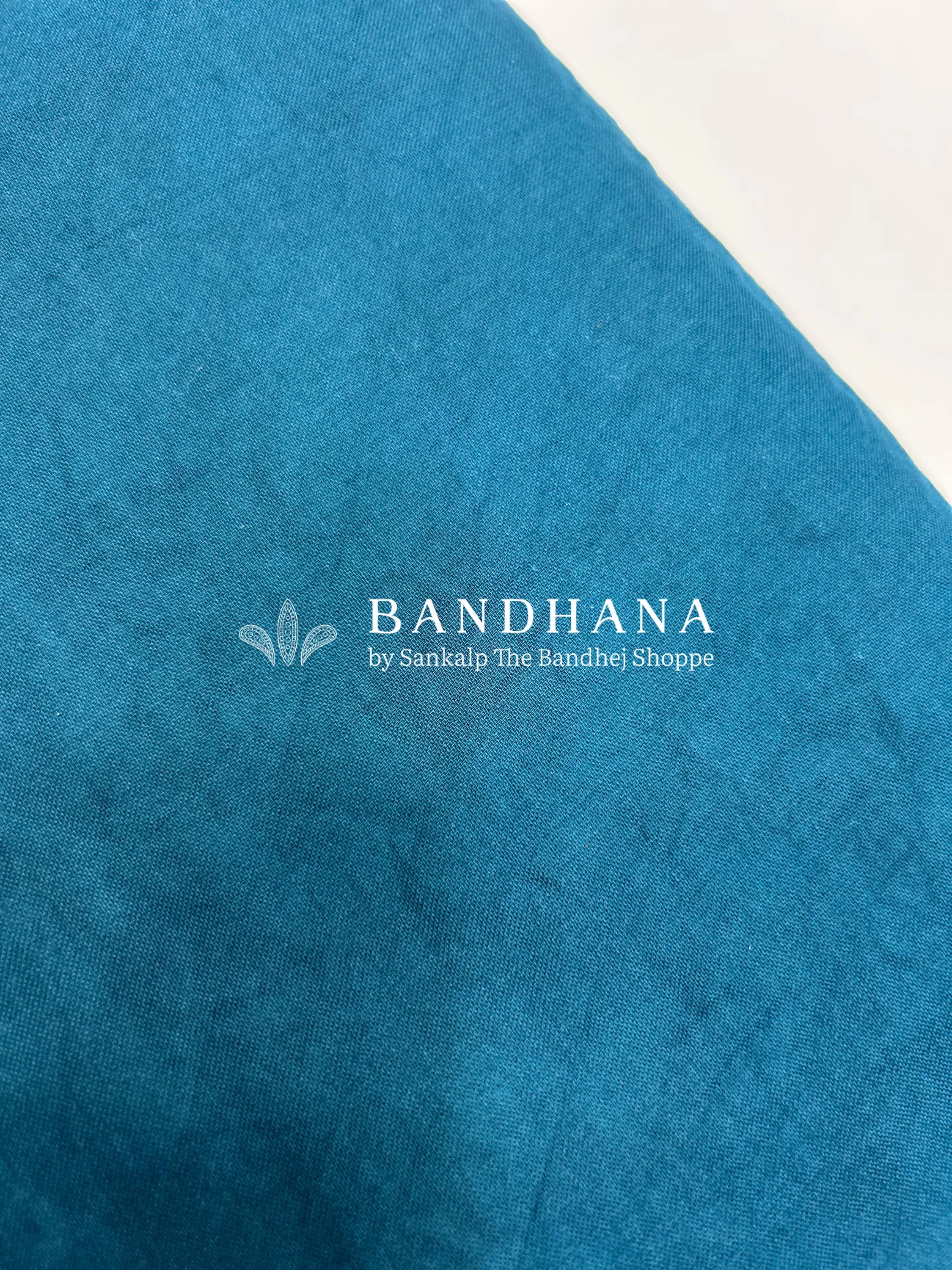 Indigo Ambadal Cotton Bandhani Dress Material teal / Cotton Dresses