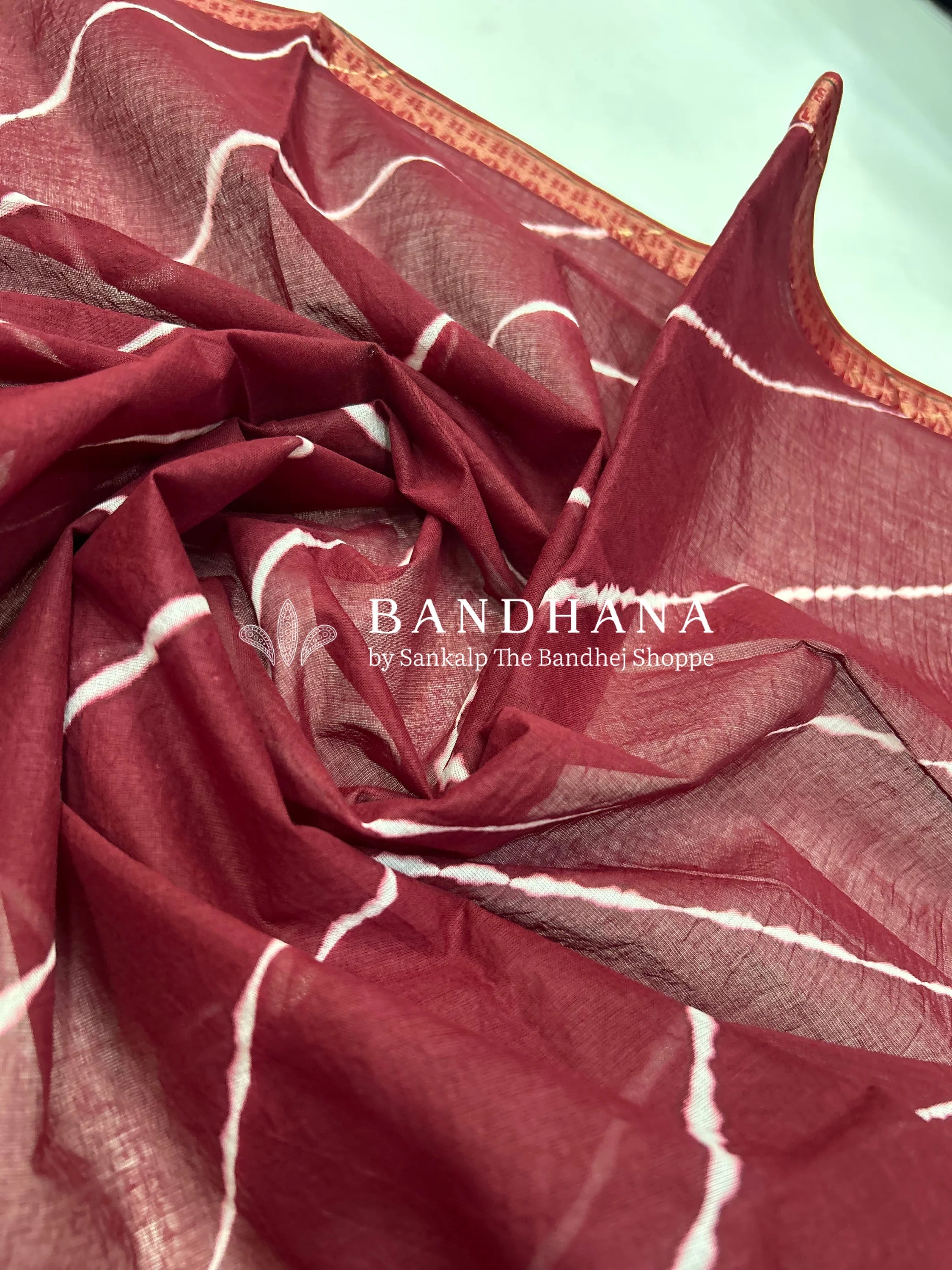 Indigo-Maroon Cotton Laheriya Dress Material maroon / Cotton Dresses