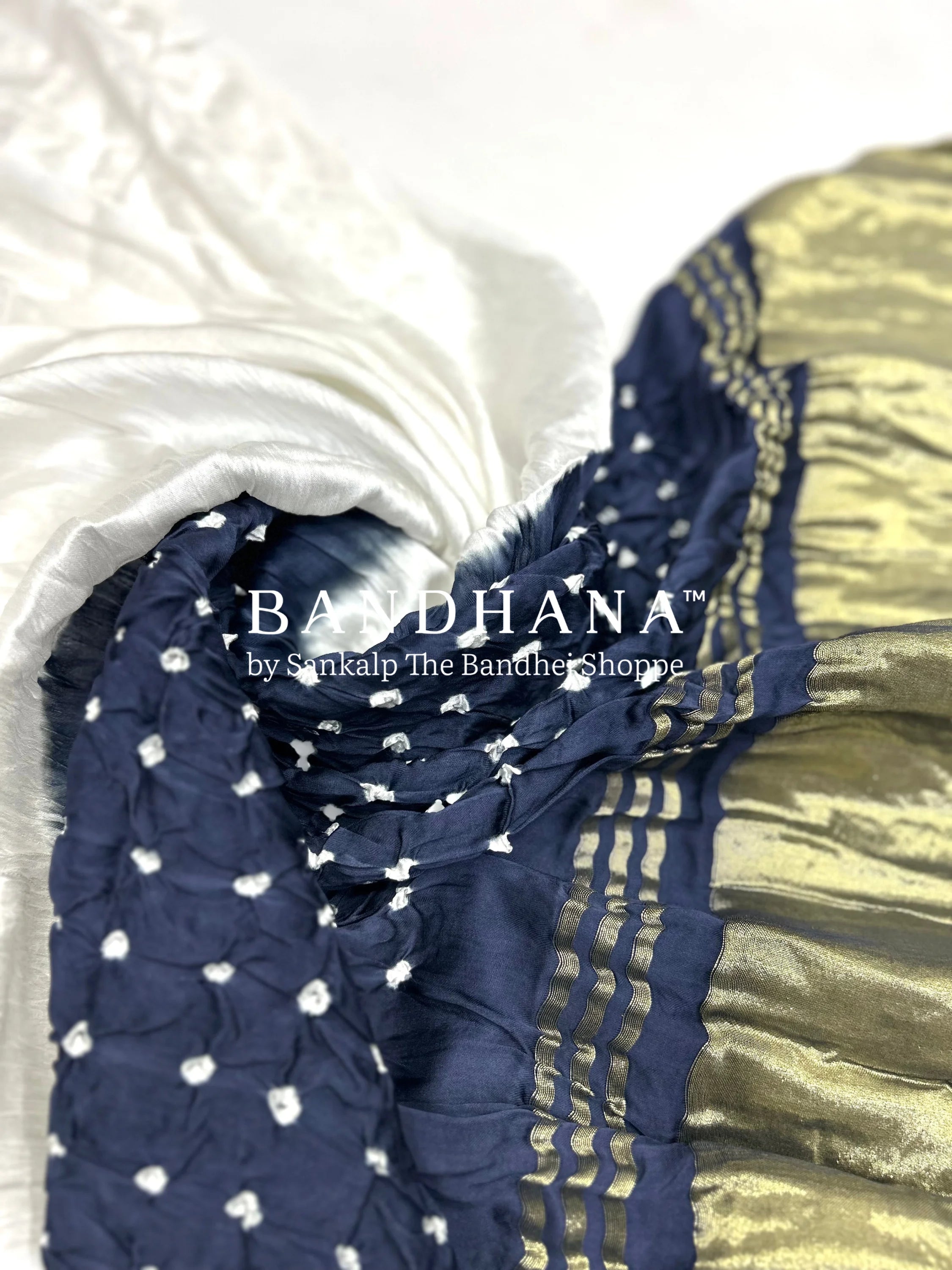 Indigo-White Modal Ambadaal Dress Material navy / Modal Silk Dresses