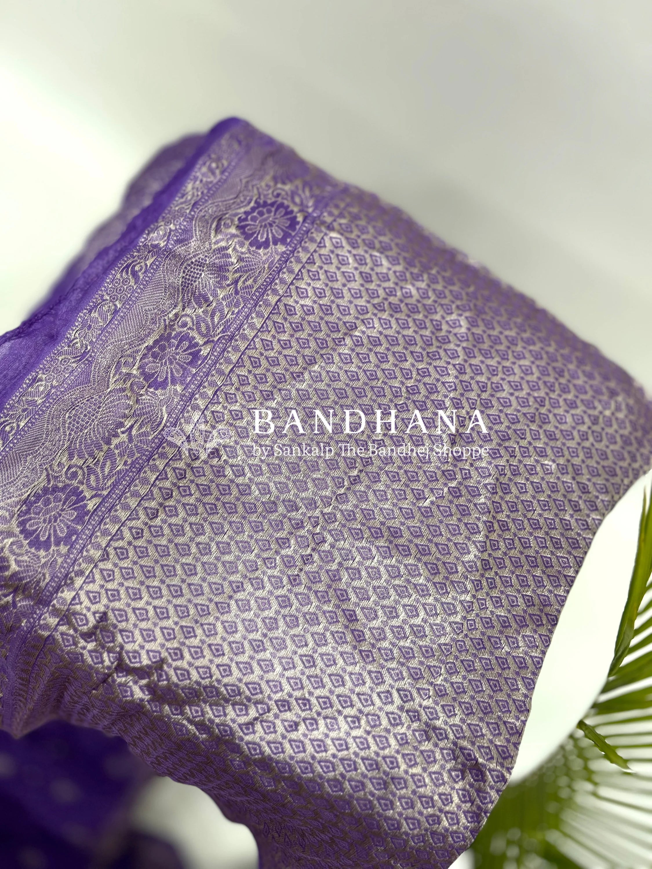 Lavender Art Tussar Silk Bandhani Saree Sarees