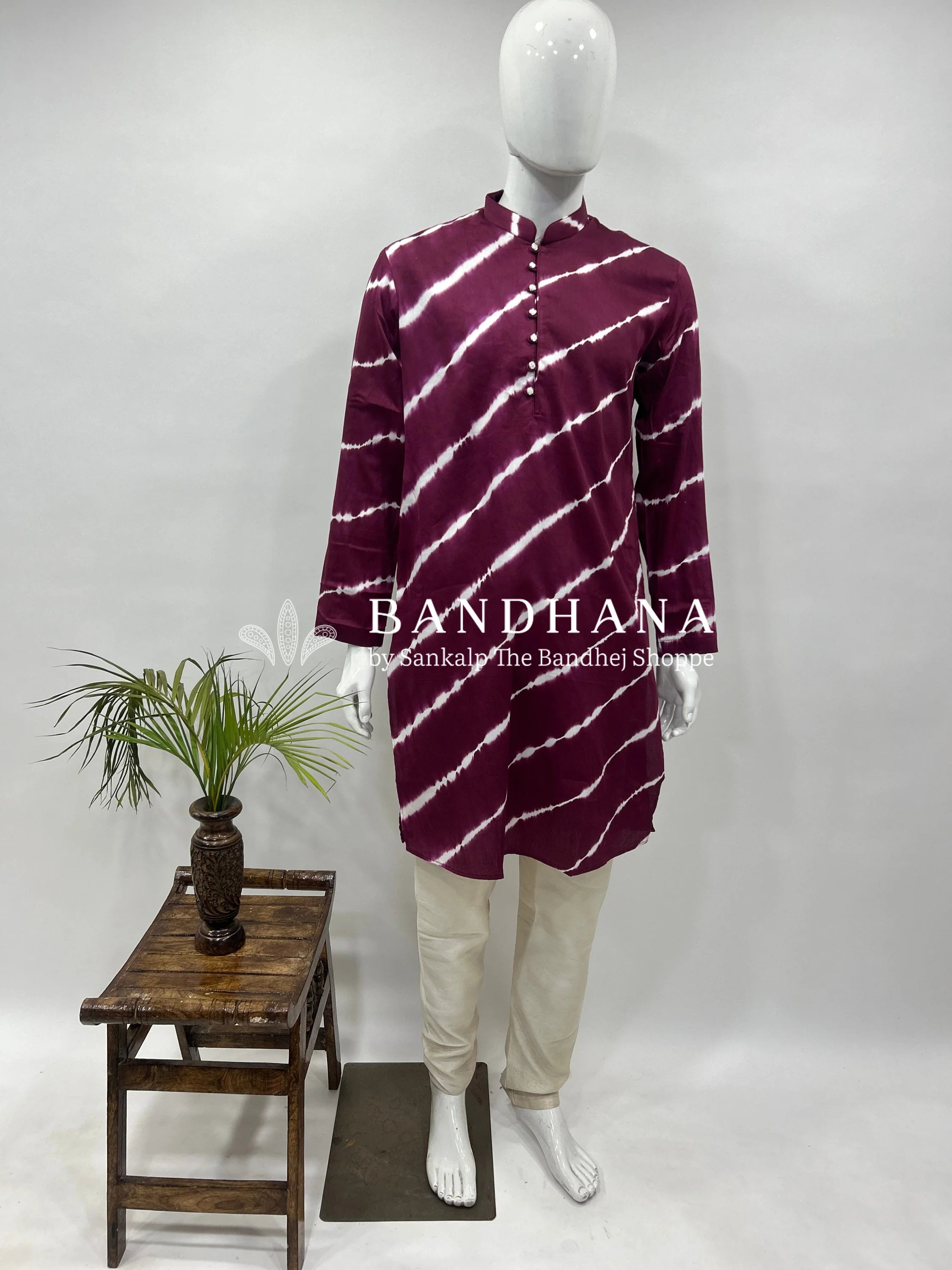 Maganta Cotton Satin Men’s Kurta