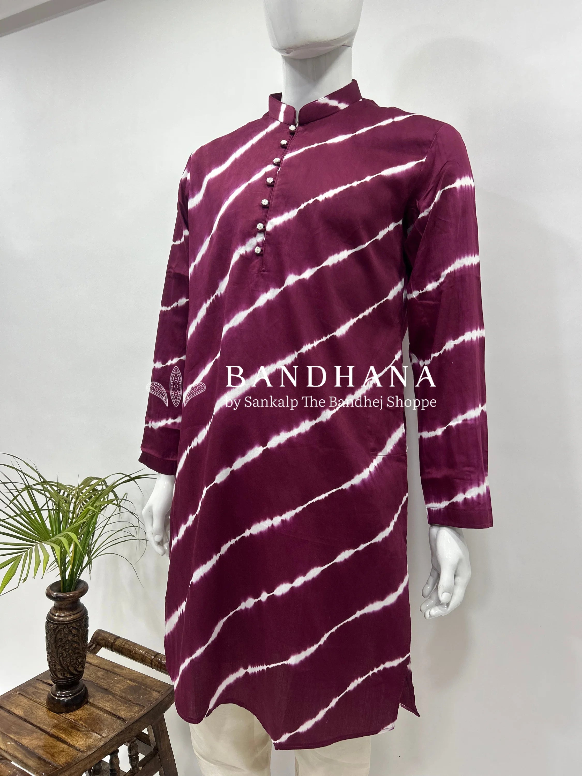 Maganta Cotton Satin Men’s Kurta