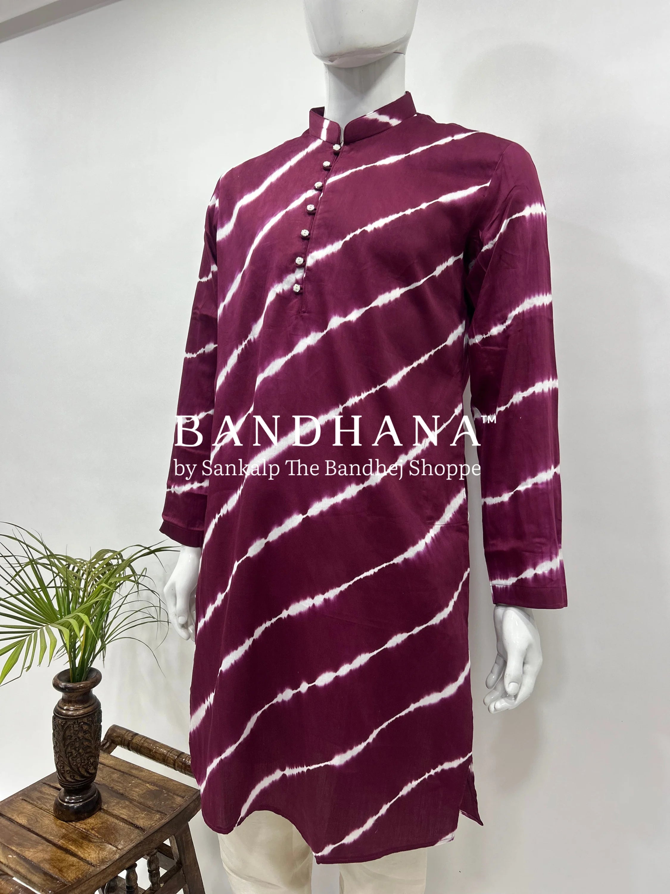 Maganta Cotton Satin Men’s Kurta