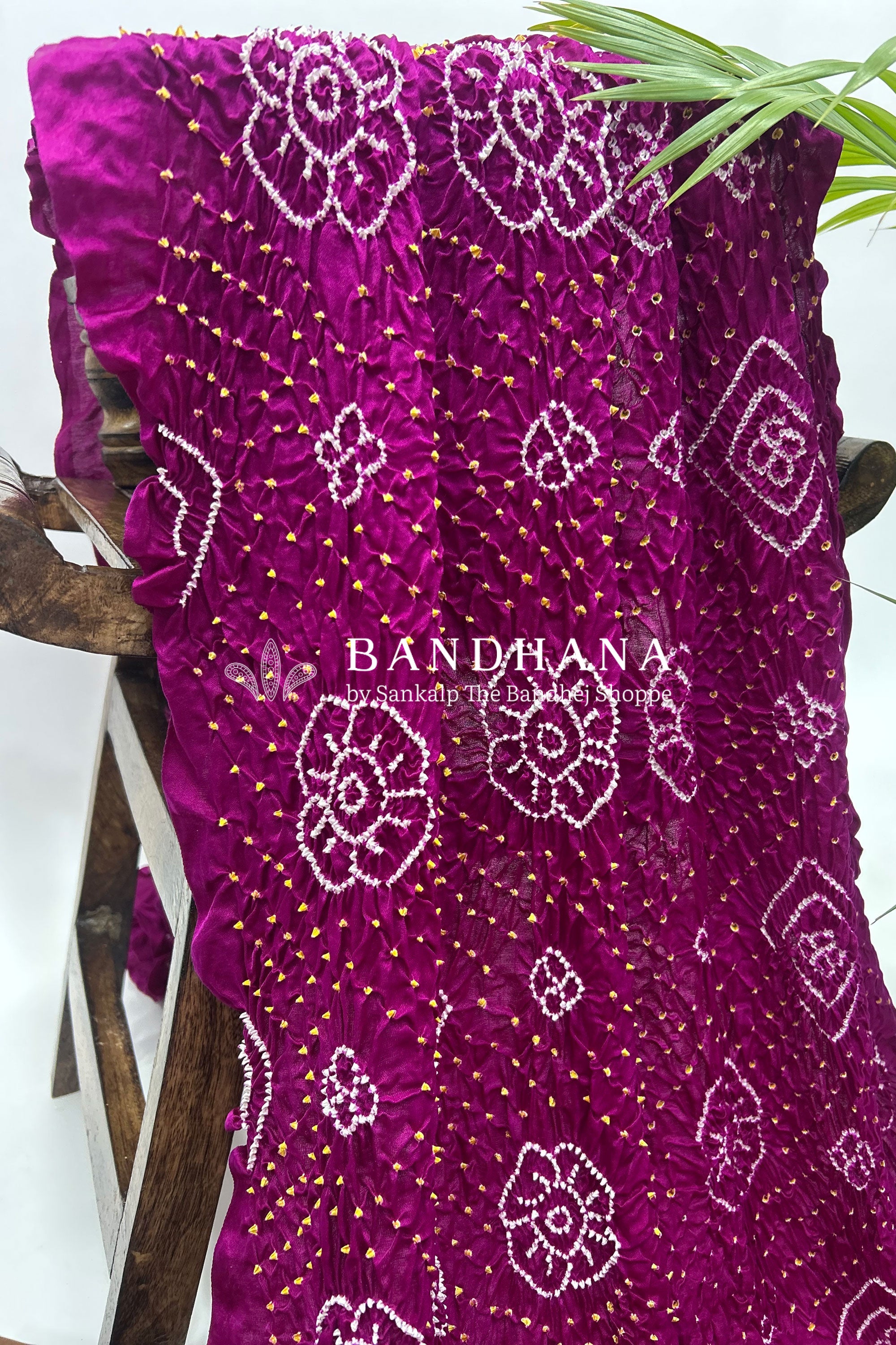 Maganta Gajji Fancy Rai Bandhani Saree Sarees