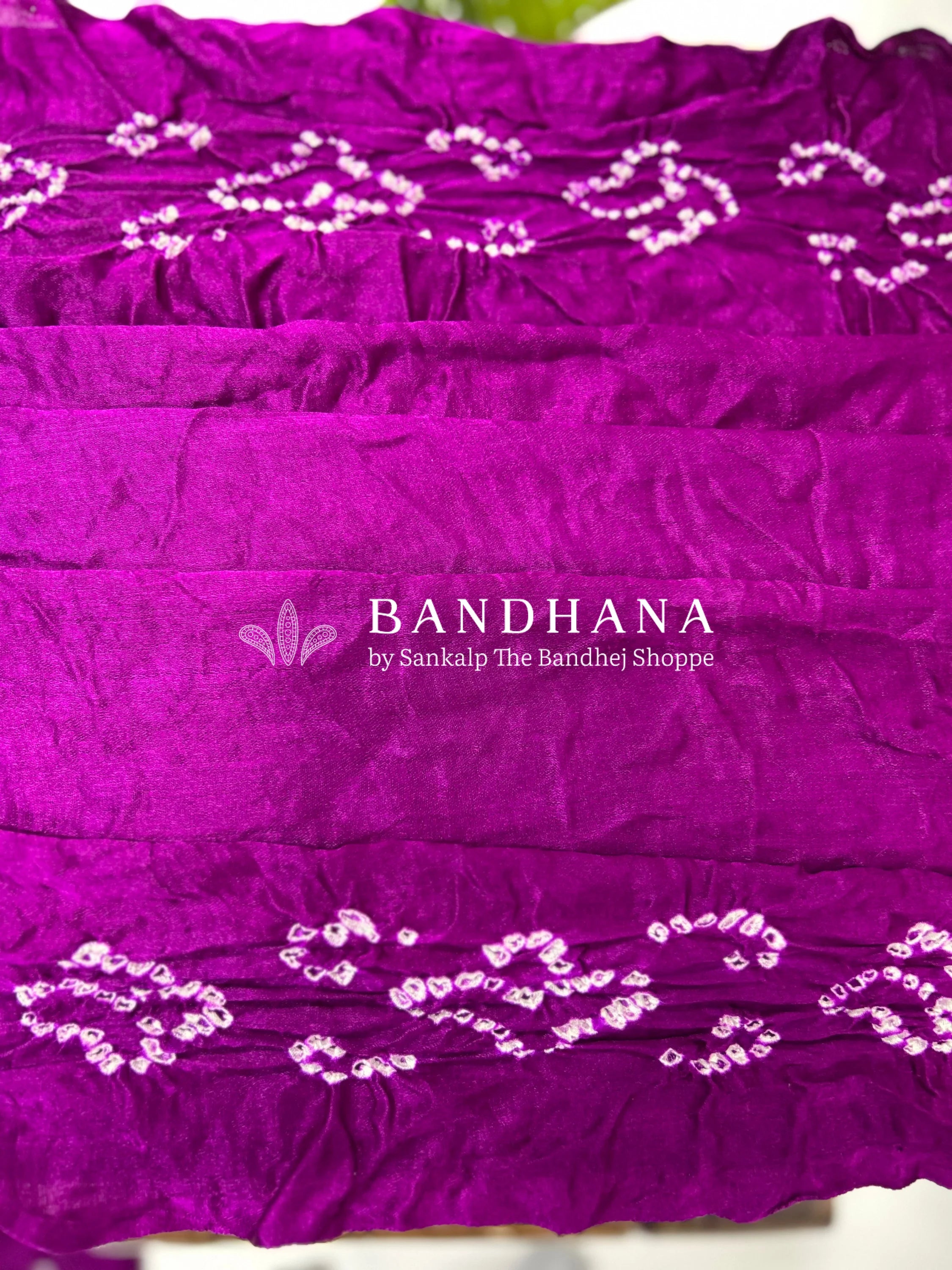 Magenta Gajji Fancy Bandhani Saree Sarees