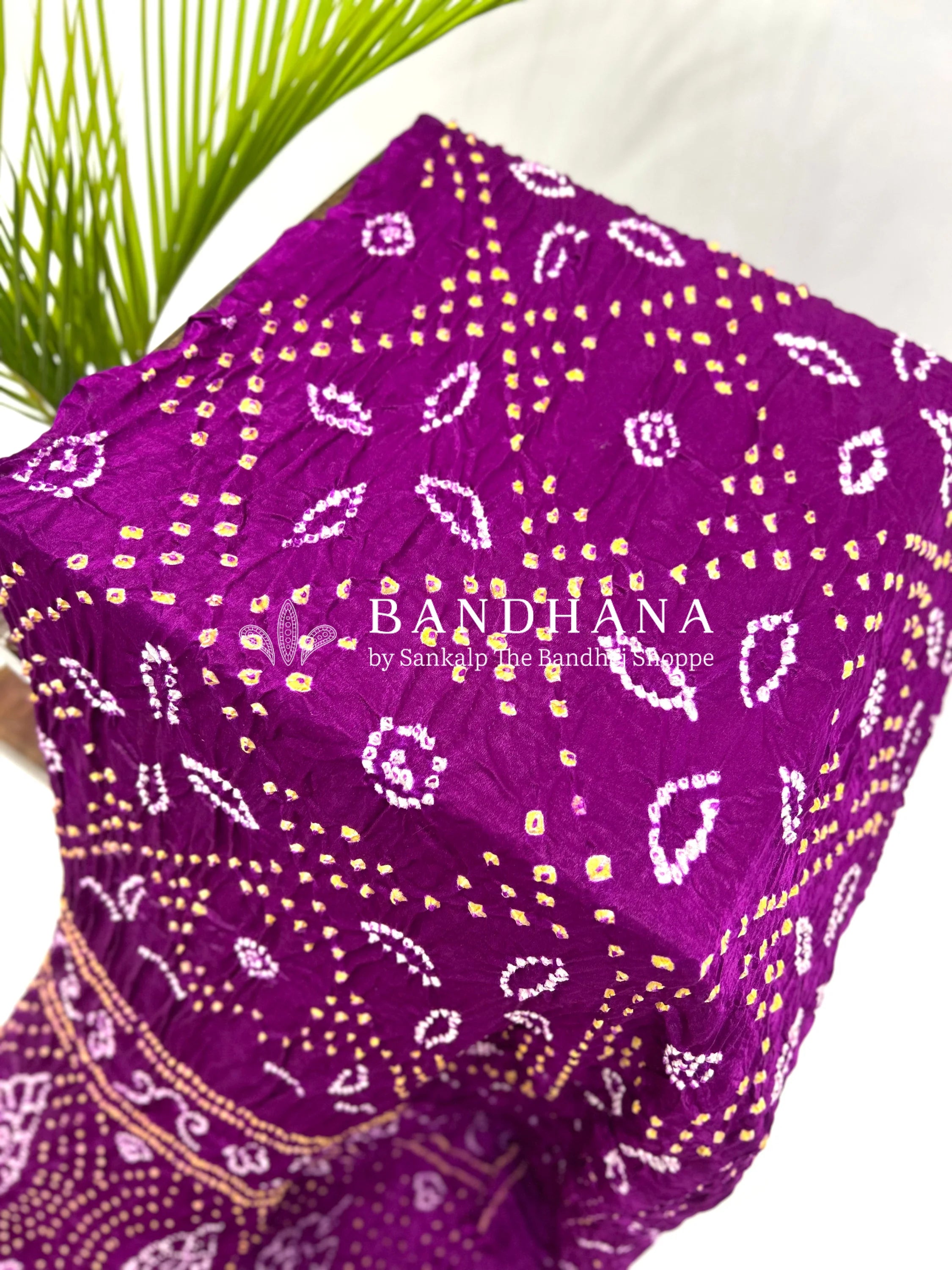 Magenta Gajji Fancy Bandhani Saree Sarees