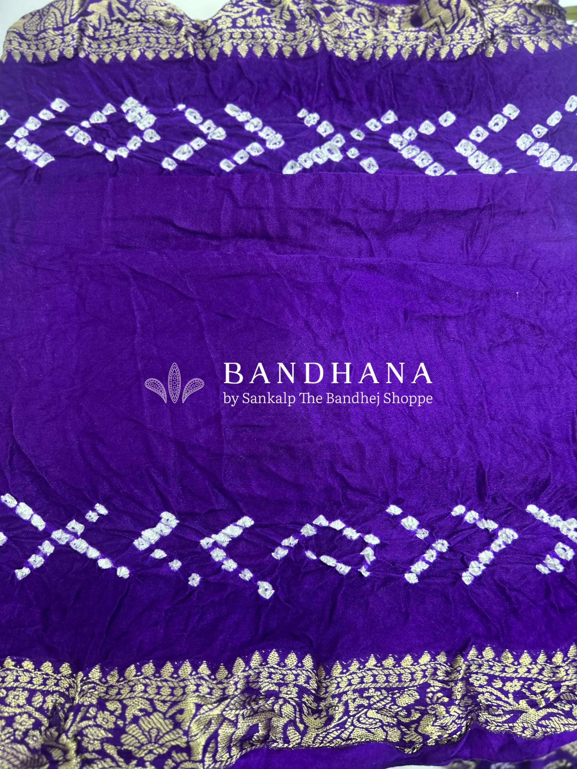 Magenta Gajji Nakshi Gharchola Bandhani Saree Sarees