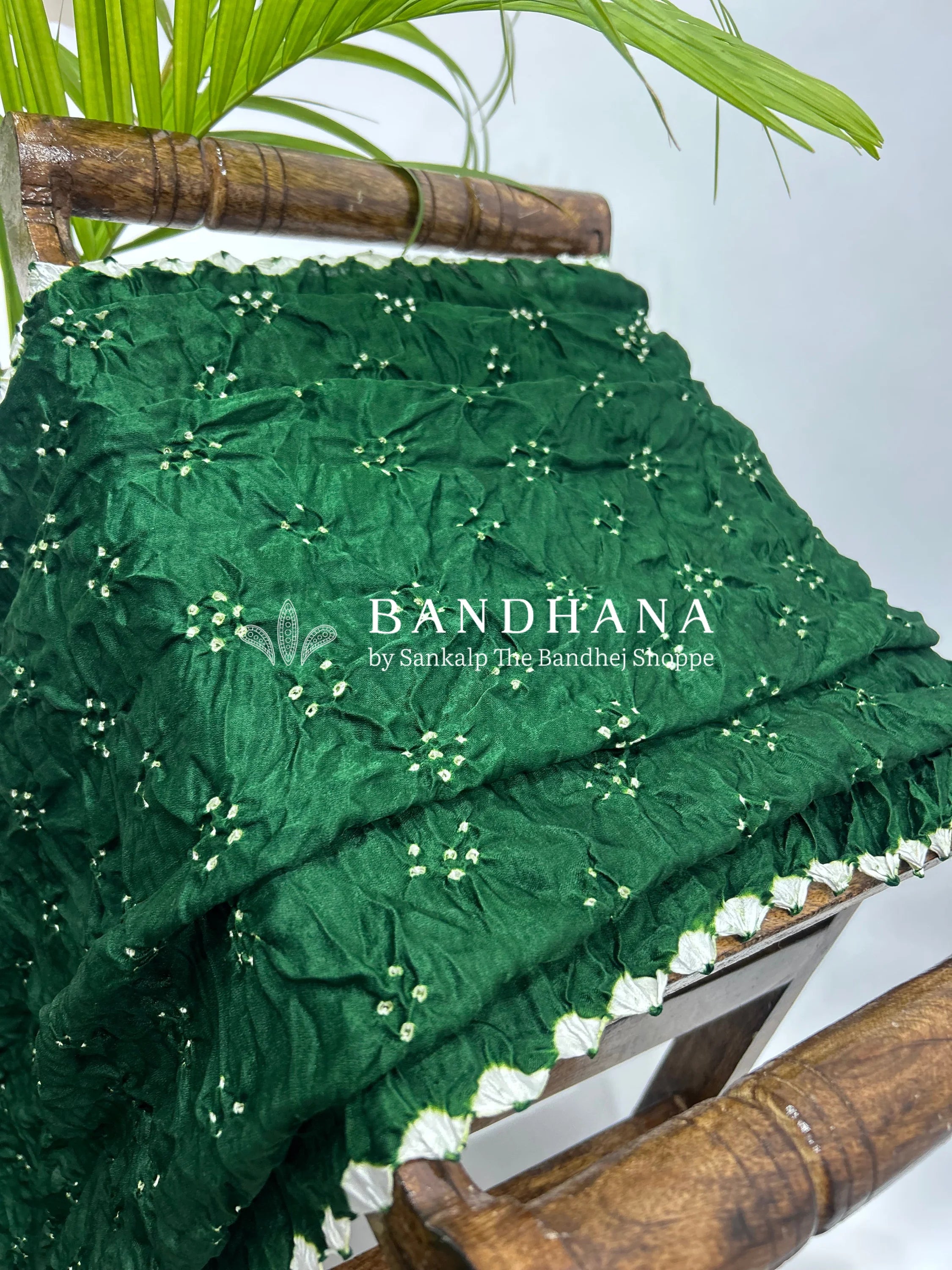 Mahendi Green Gajji Bharati Designer Bandhani Saree Sarees