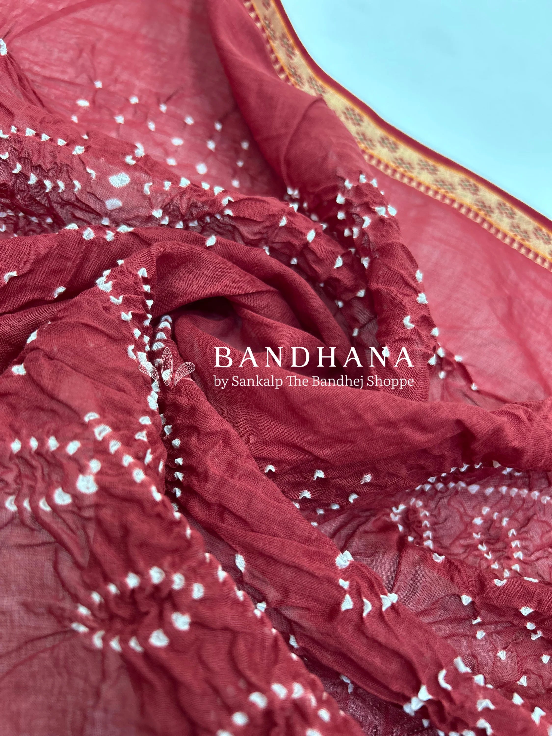Maroon Ambadal Cotton Bandhani Dress Material maroon / Cotton Dresses