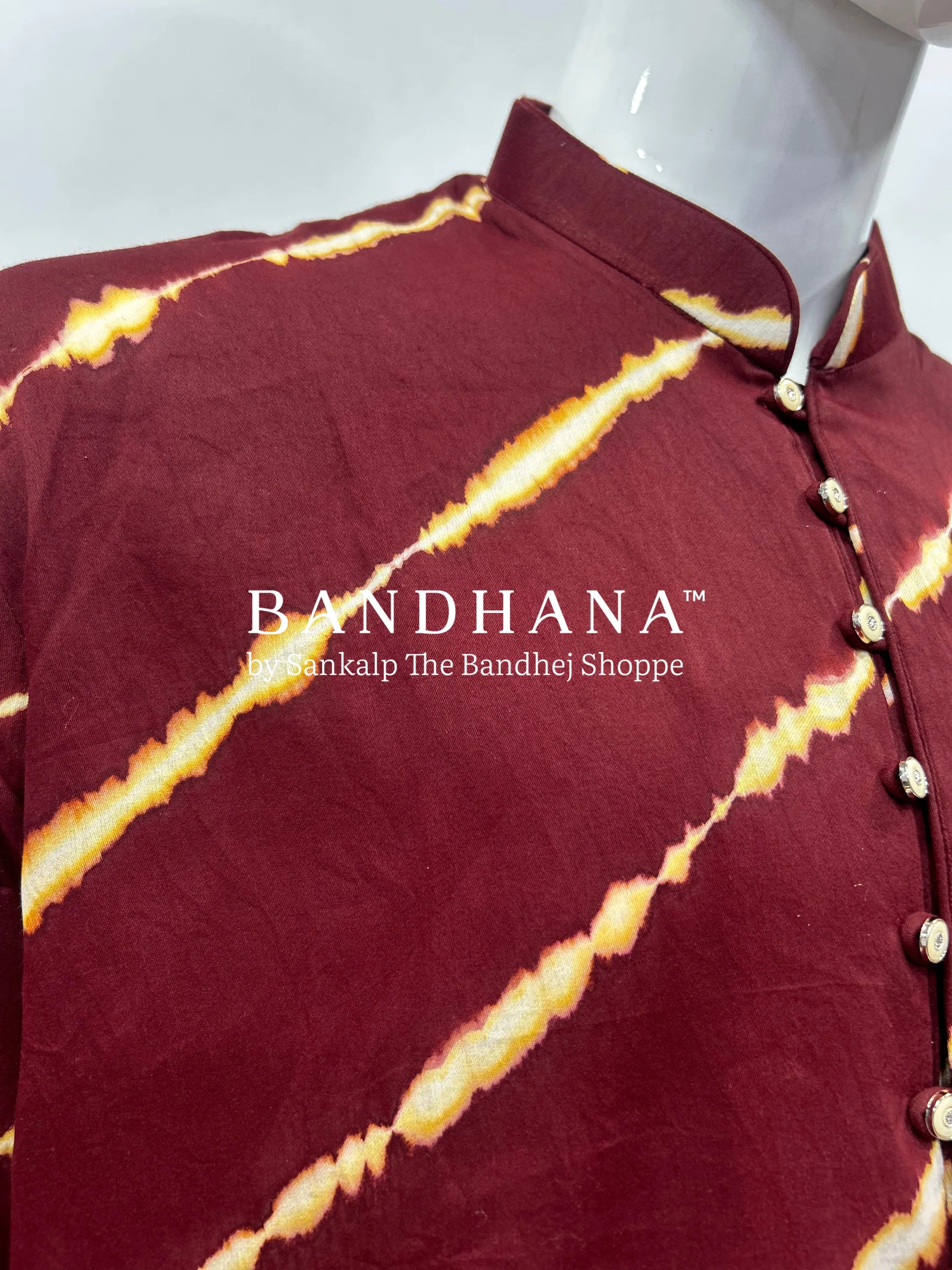 Maroon Cotton Satin Men’s Kurta
