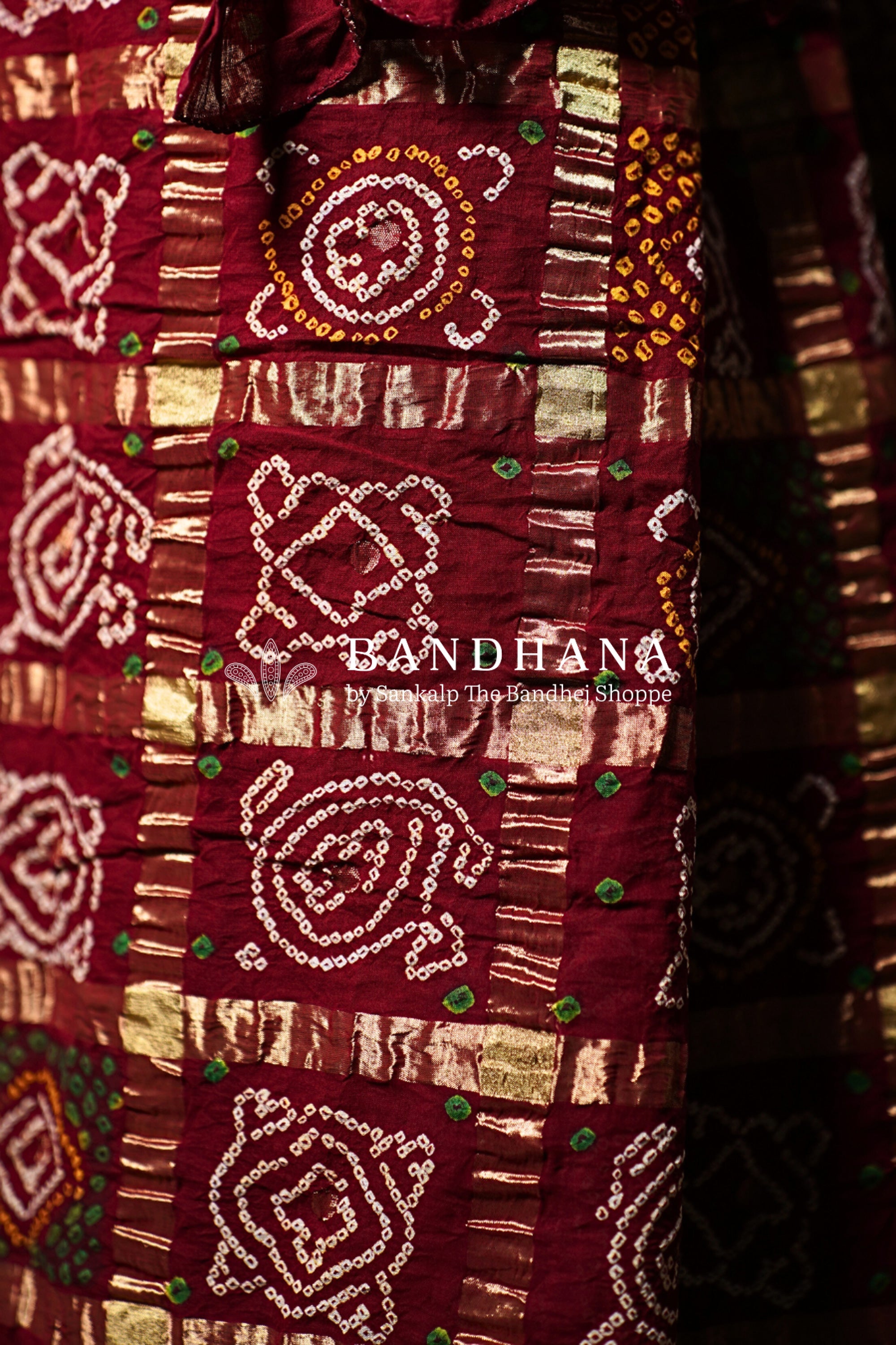 Maroon Cotton Tradtional Gharchola Saree Sarees