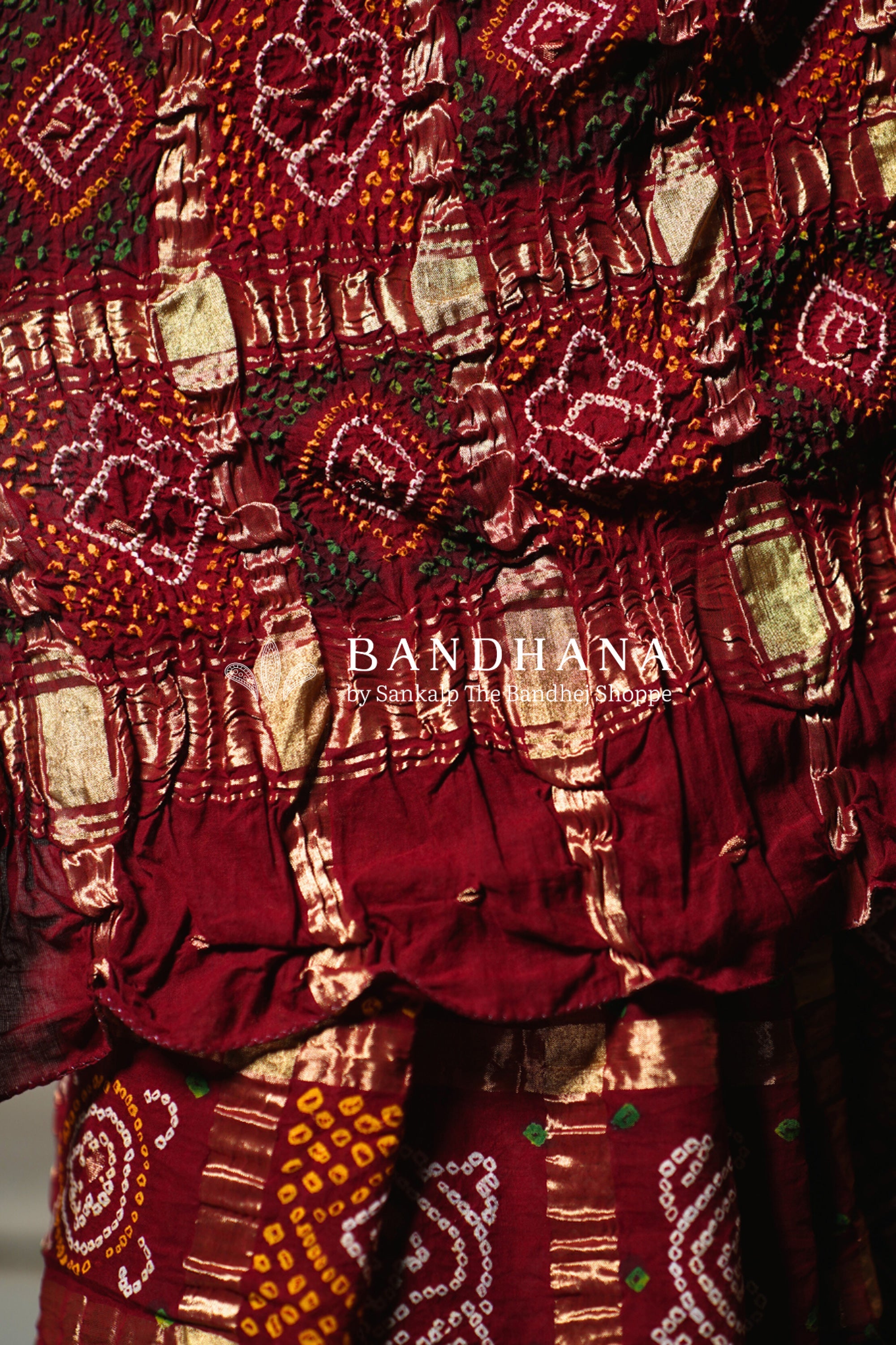 Maroon Cotton Tradtional Gharchola Saree Sarees