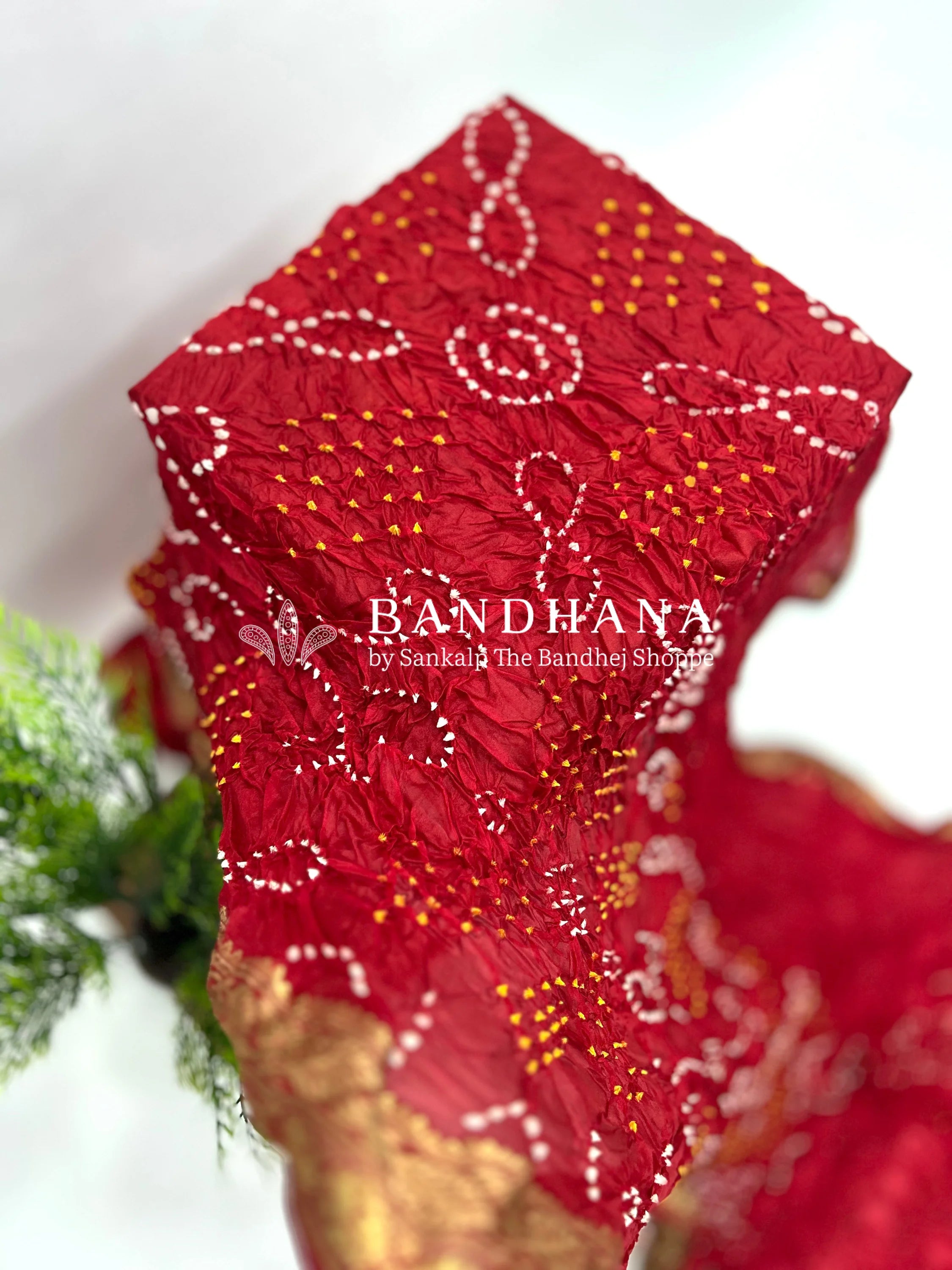 Maroon Soft Silk Resham Border Bandhani Saree maroon / Soft Silk Sarees