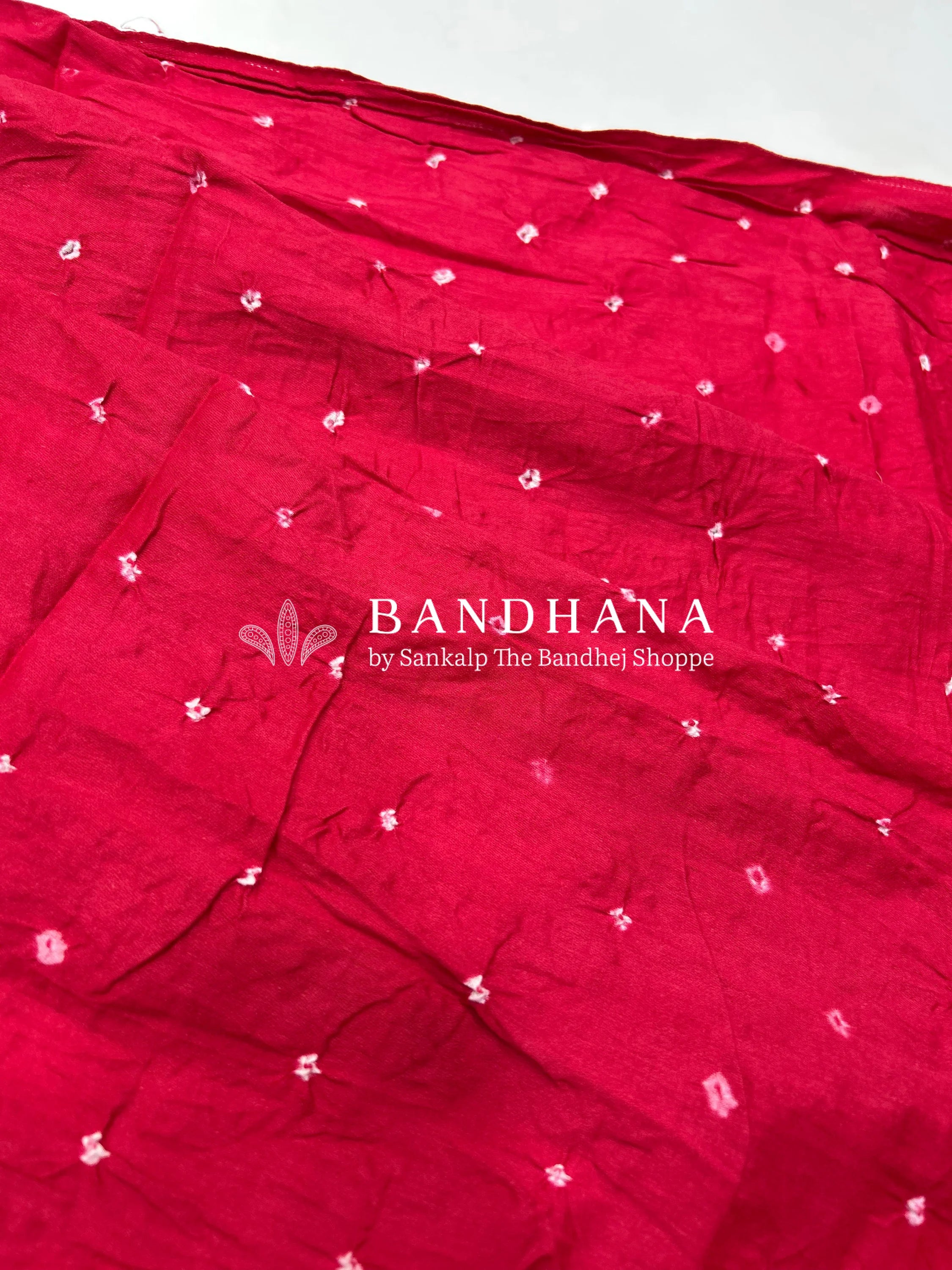 Maroon-Yellow Cotton Fancy Work Bandhani Dress Material maroon / Cotton Dresses