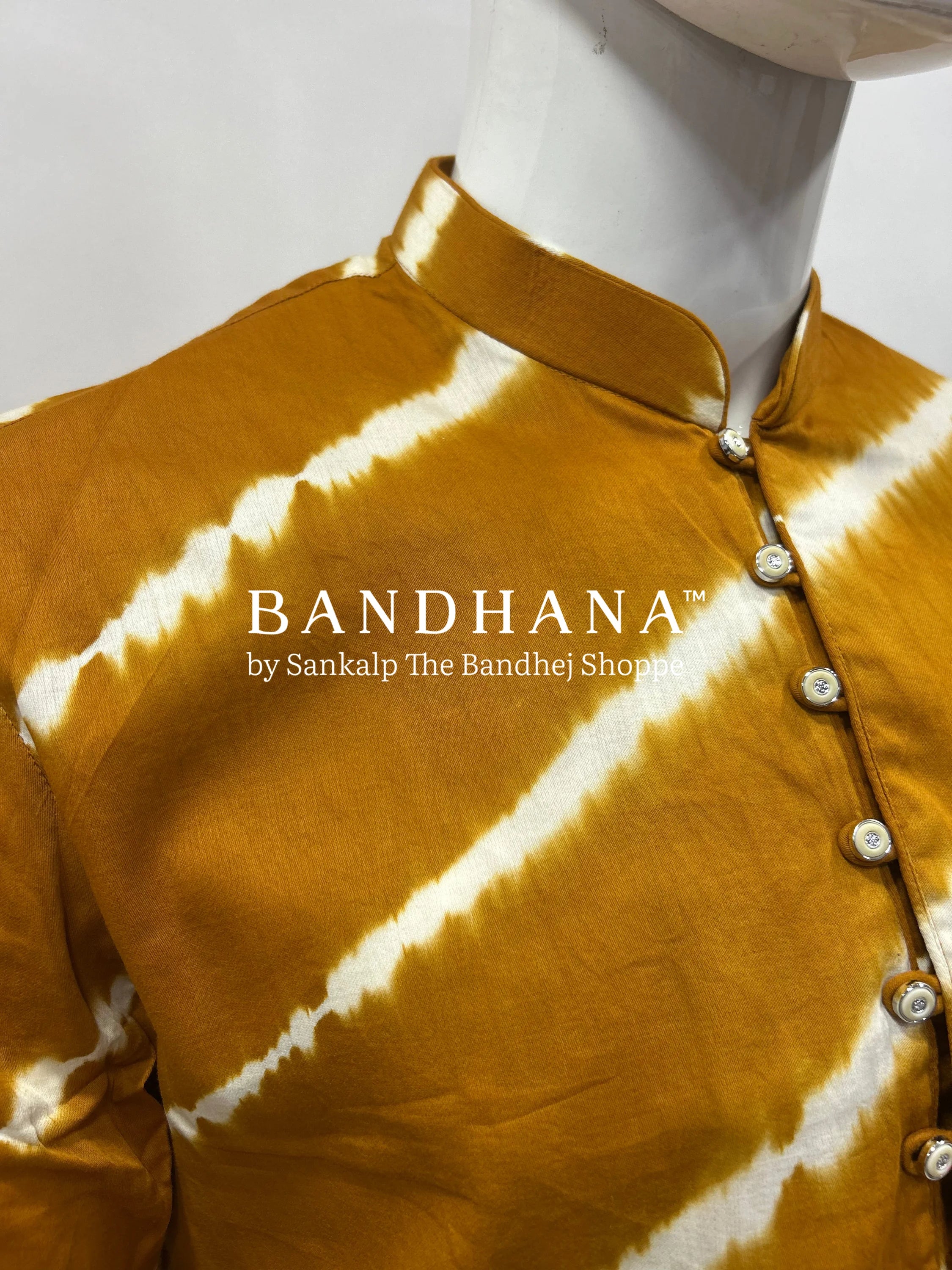 Mustard Cotton Satin Men’s Kurta