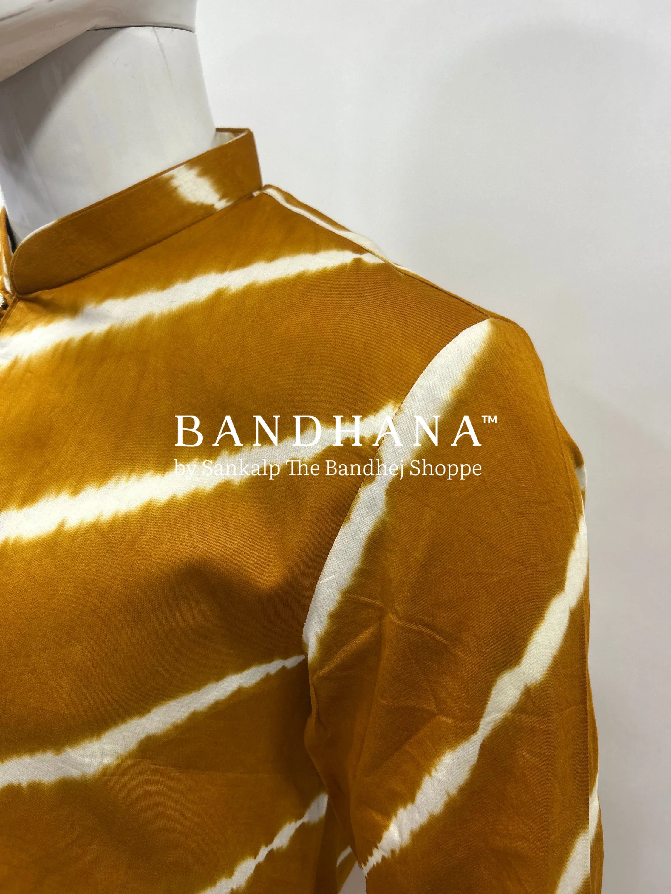 Mustard Cotton Satin Men’s Kurta