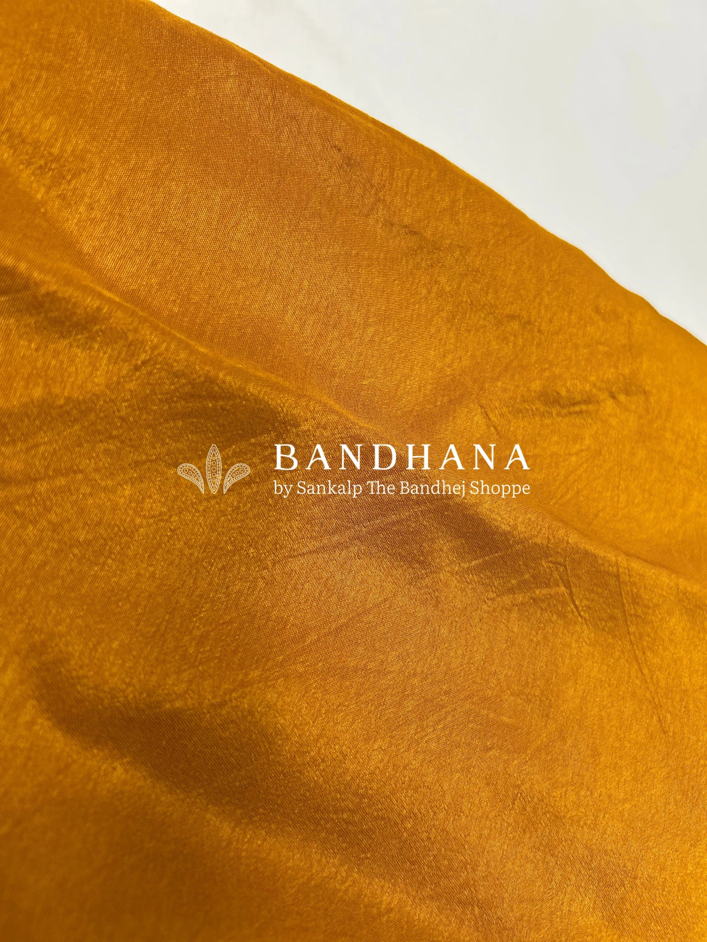 Mustard Dola Silk Bandhani Dress Material orange / Dola Silk Dresses