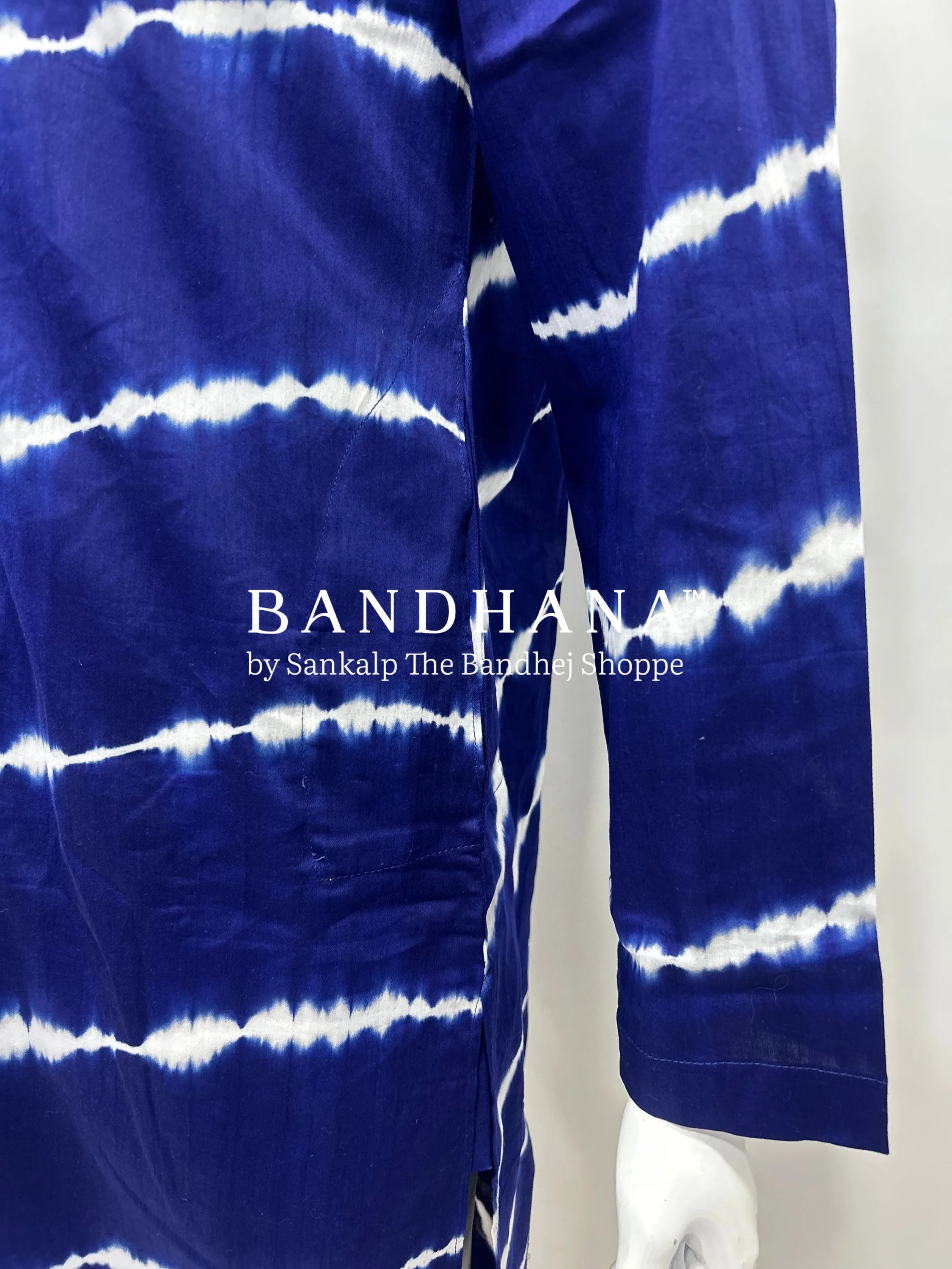 Navy Blue Cotton Satin Men’s Kurta