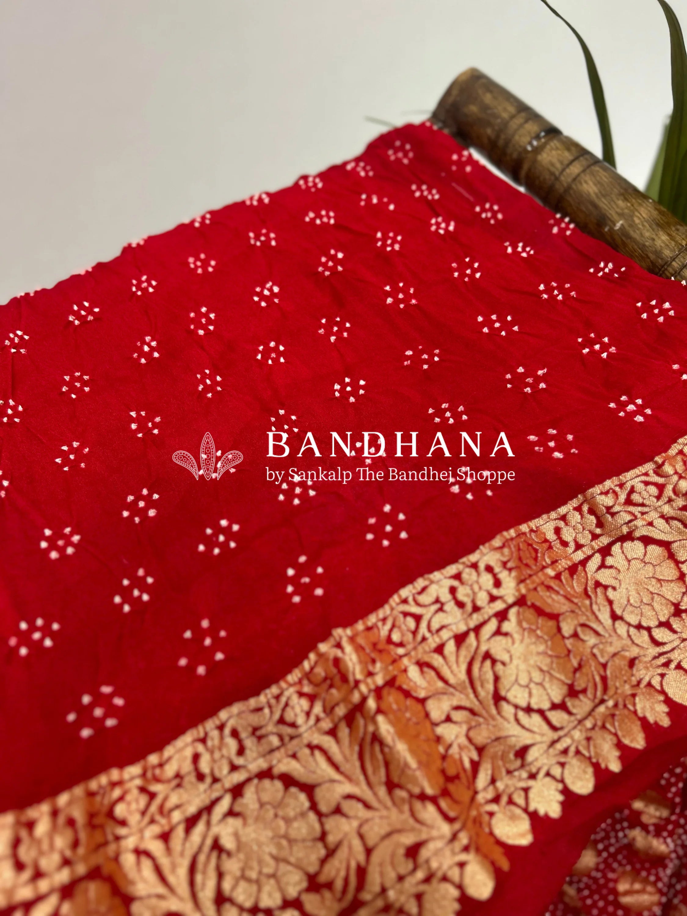 Opulent Red Georgette Banarasi Bridal Wrap Saree Sarees