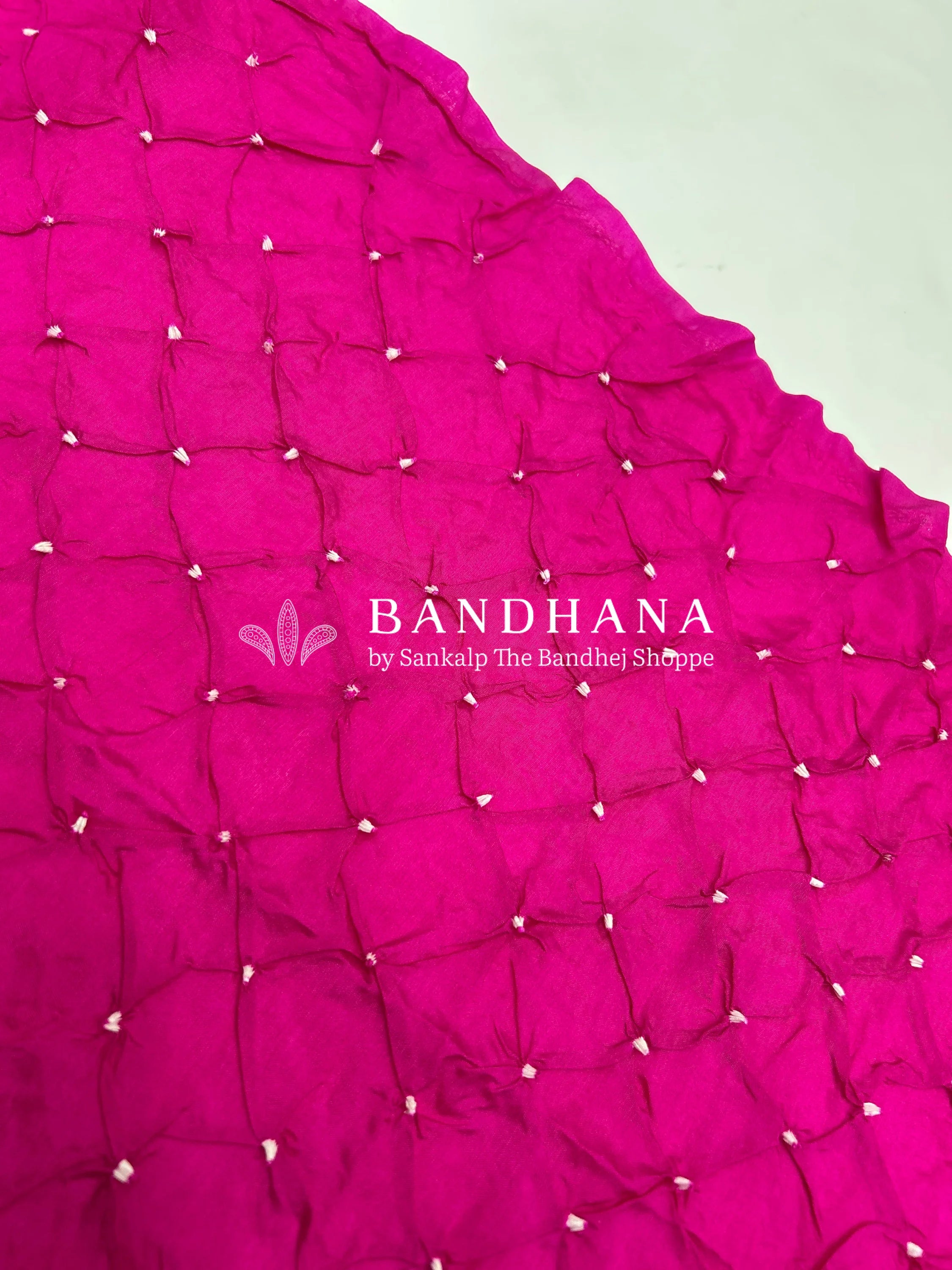 Orange & Rani Art Dupion Butta Bandhani Dress Material fuchsia / Art Silk Dresses