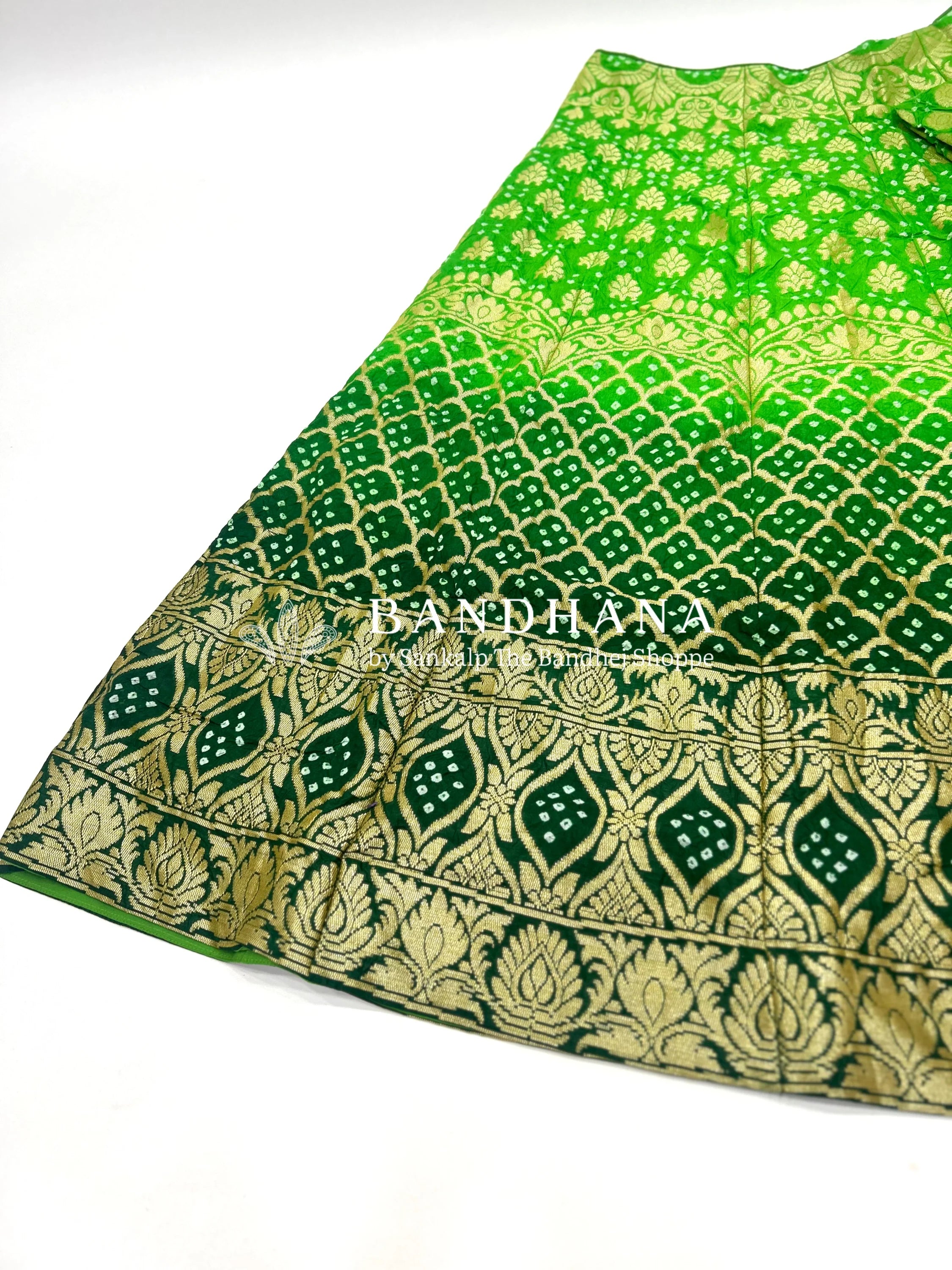 Parrot Green-Dark Green Art Dupion Silk Chaniya Choli Material green / Art Silk Lehengas
