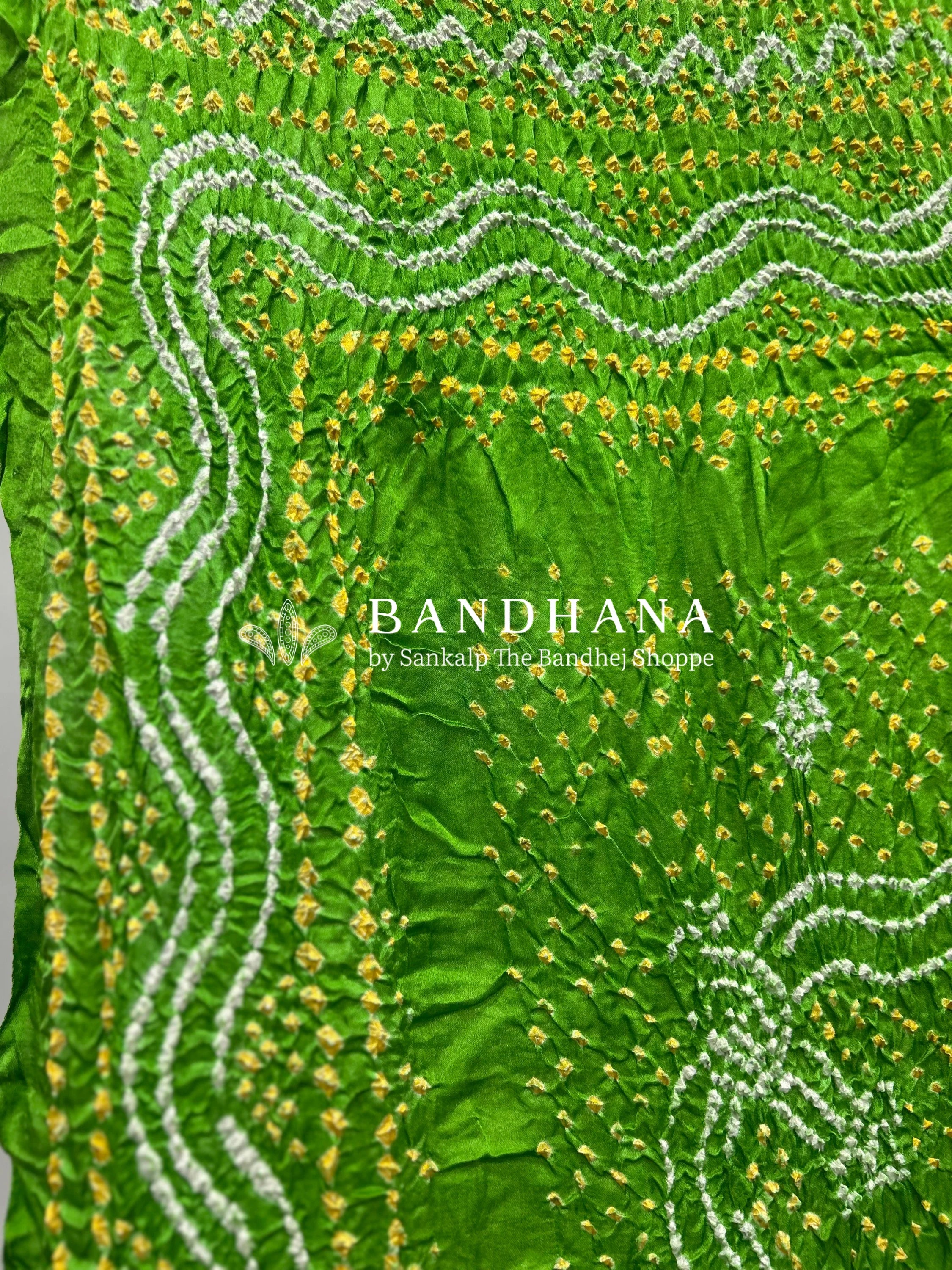 Parrot Green Gajji Silk Chandrakani Dupatta Dupattas