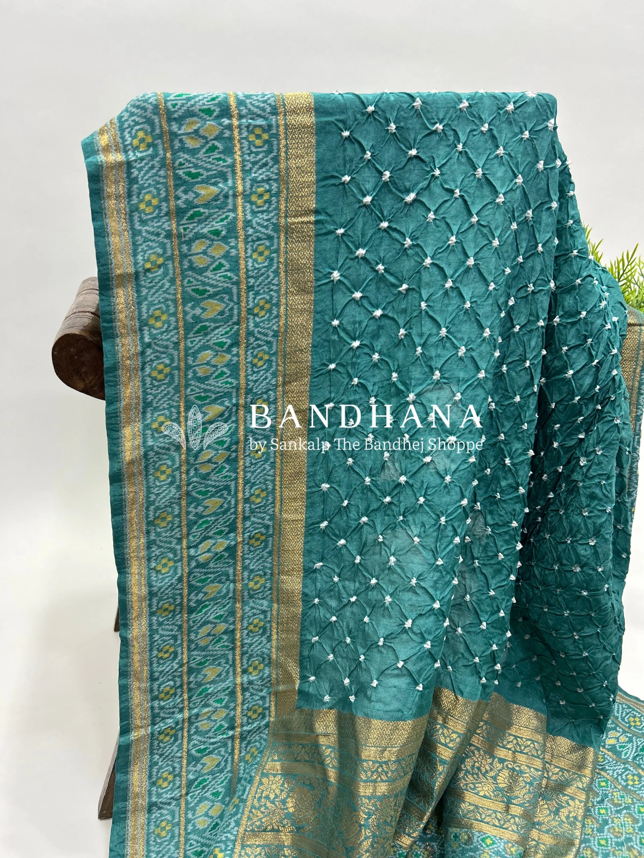 Pastel Blue Malai Silk Single Dot Bandhani Saree darkcyan / Malai Silk Sarees