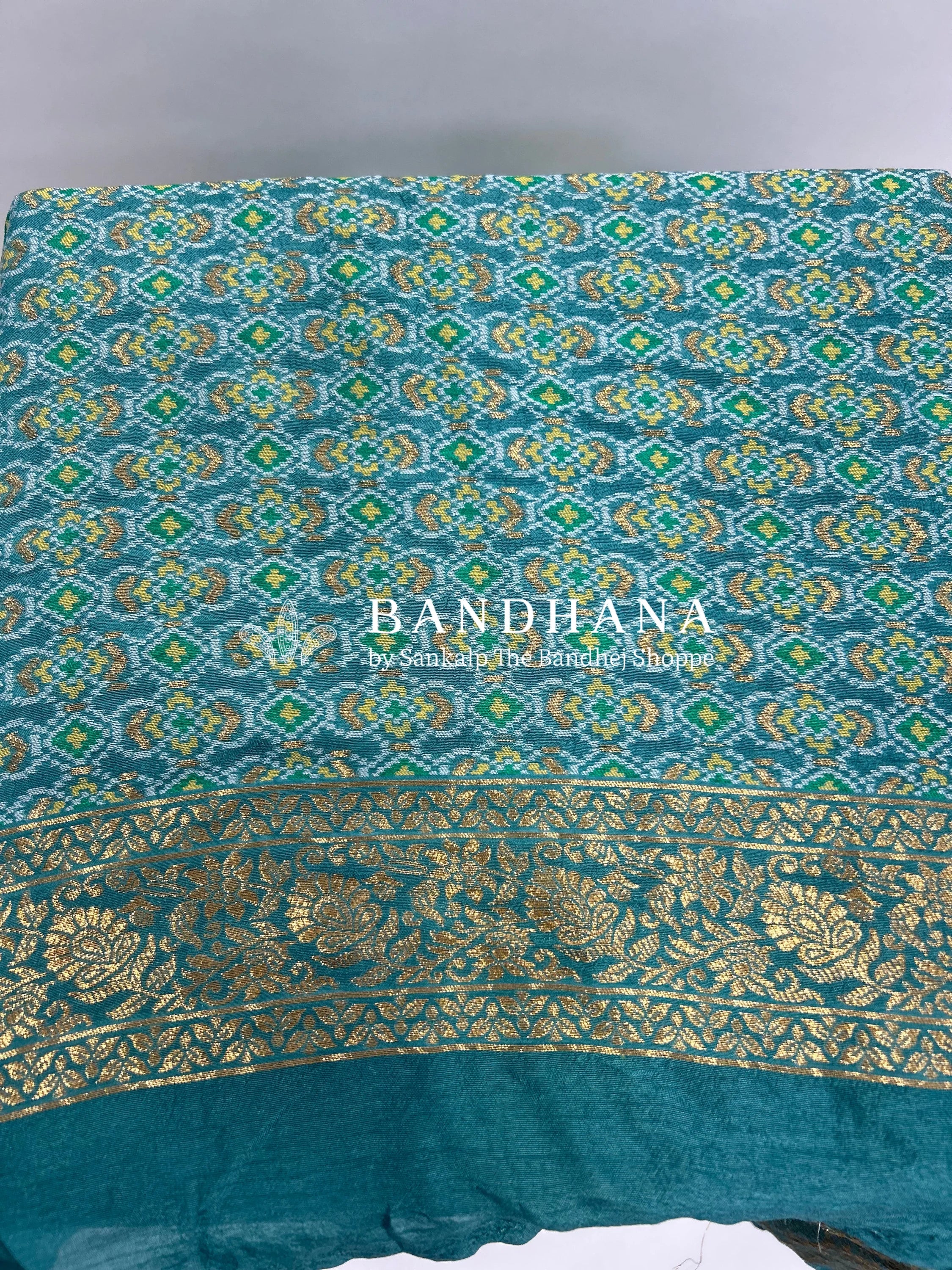 Pastel Blue Malai Silk Single Dot Bandhani Saree darkcyan / Malai Silk Sarees