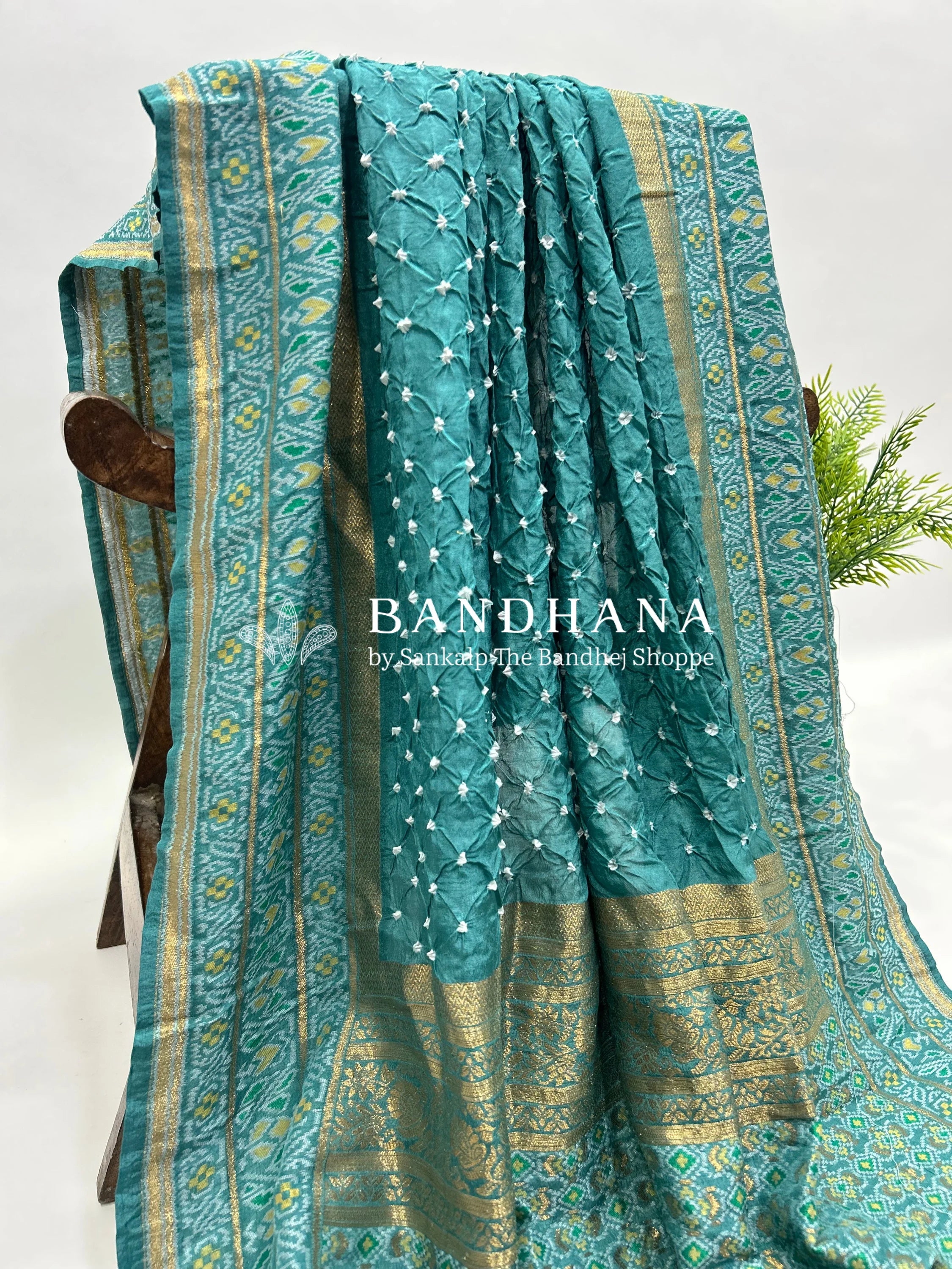 Pastel Blue Malai Silk Single Dot Bandhani Saree darkcyan / Malai Silk Sarees