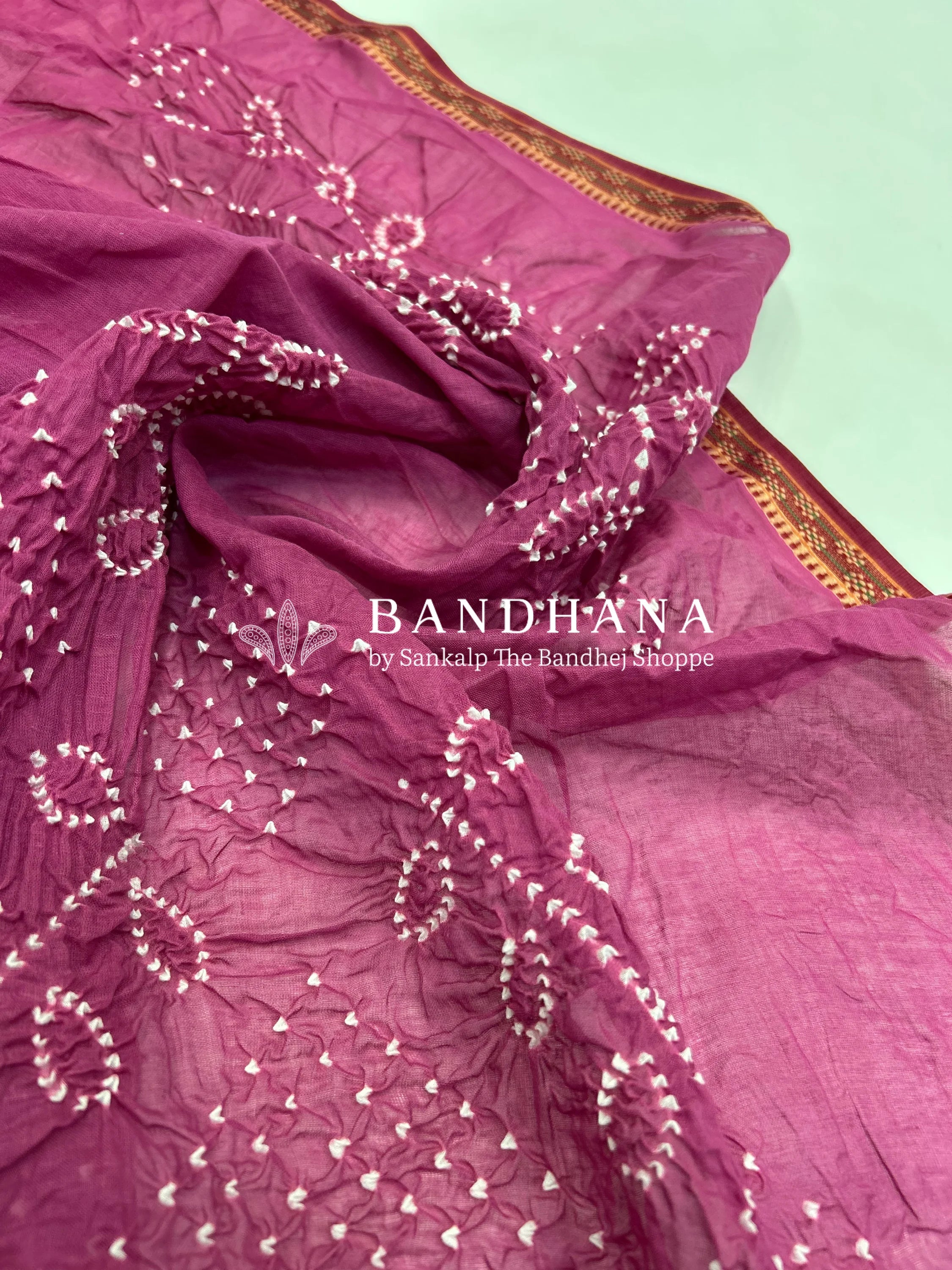 Pink Ambadal Cotton Bandhani Dress Material pink / Cotton Dresses