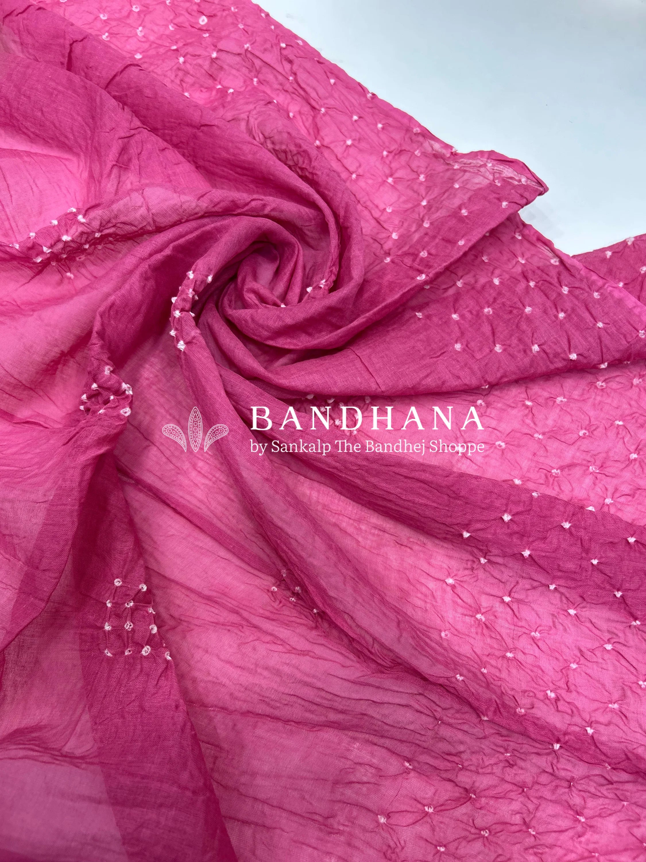 Pink Cotton Work Bandhani Dress Material (Unstitched) pink / Cotton Dresses