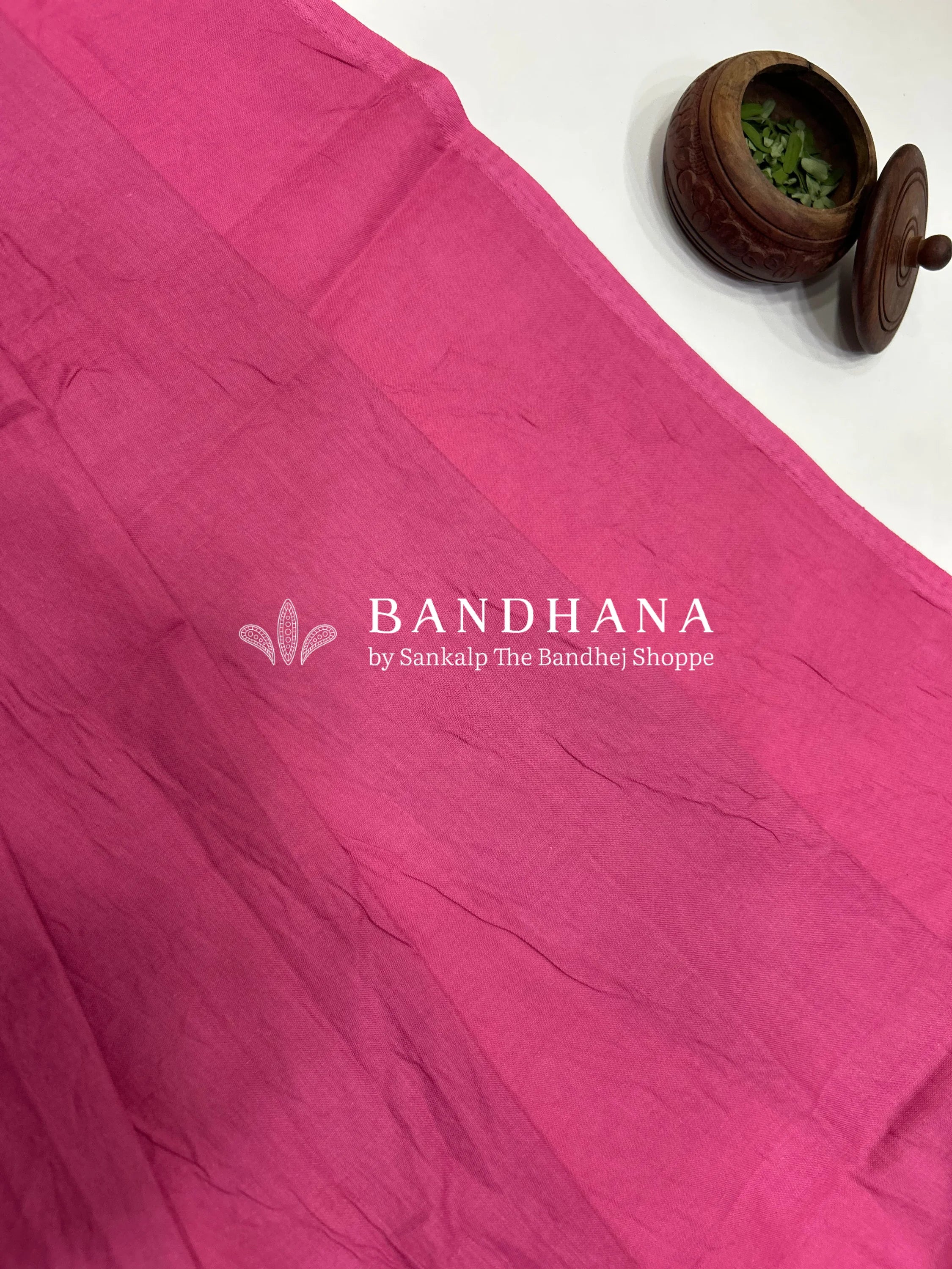 Pink Cotton Work Bandhani Dress Material (Unstitched) pink / Cotton Dresses