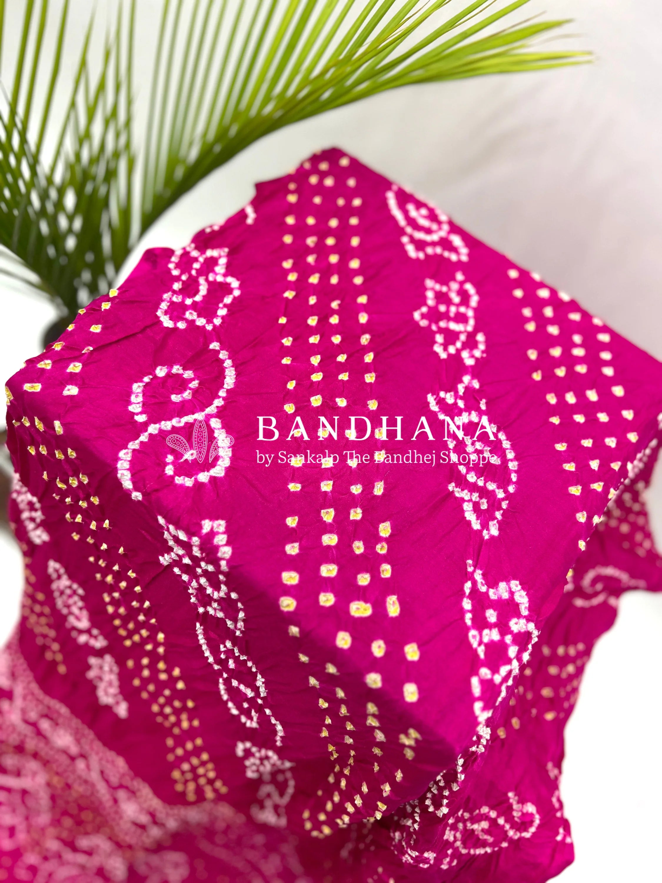 Pink Gajji Fancy Bandhani Saree Sarees