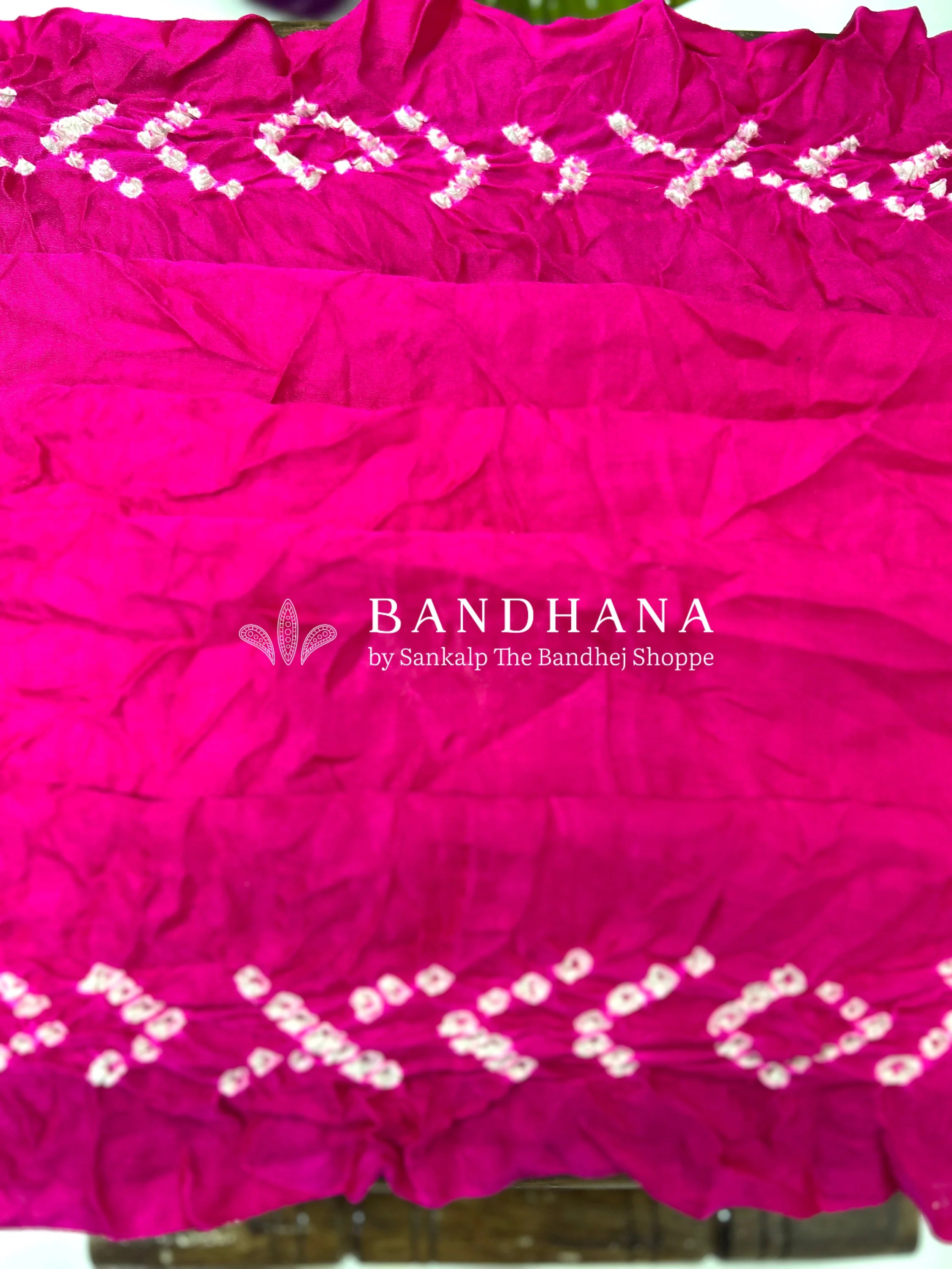 Pink Gajji Fancy Bandhani Saree Sarees