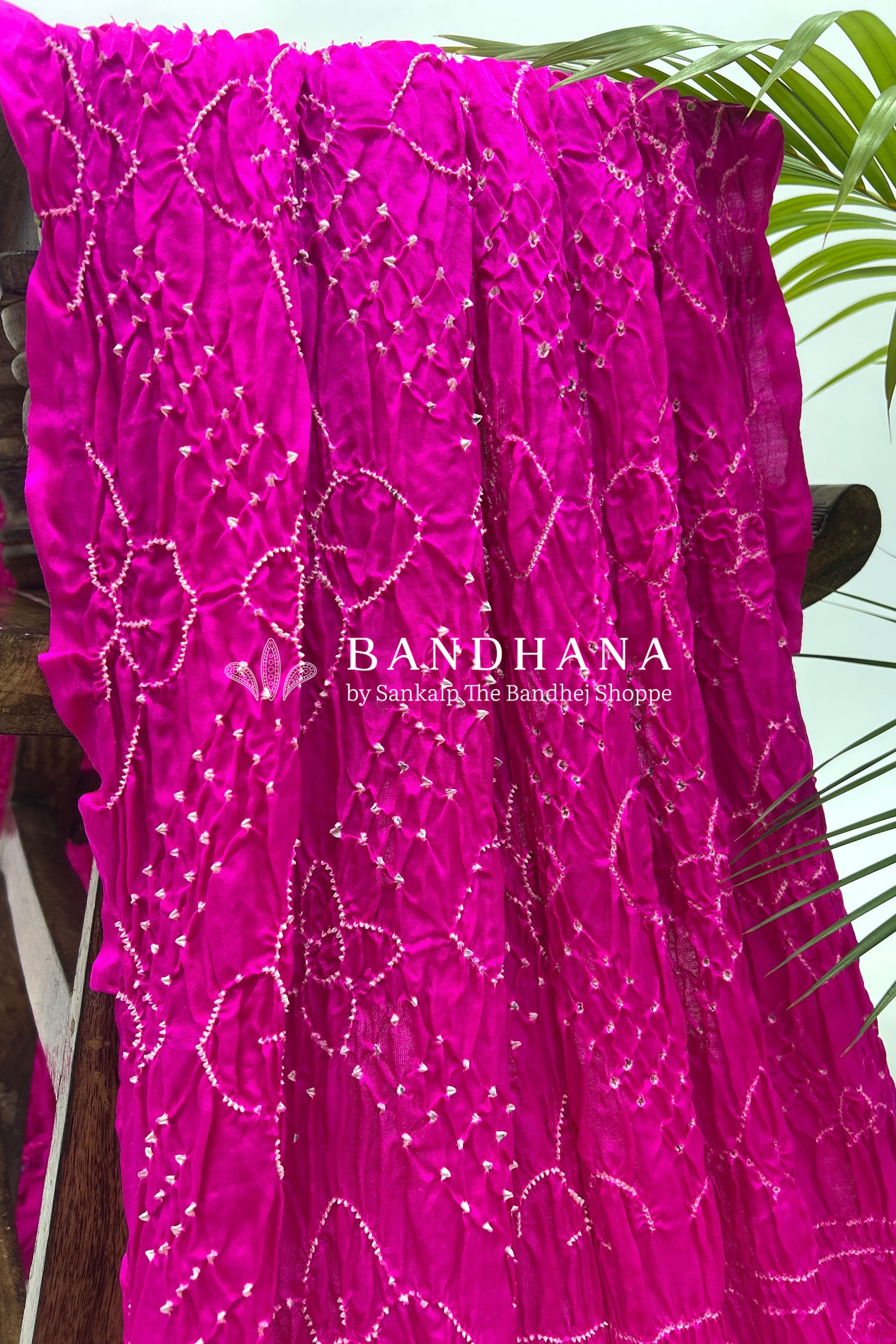 Pink Gajji Fancy Rai Bandhani Saree Sarees