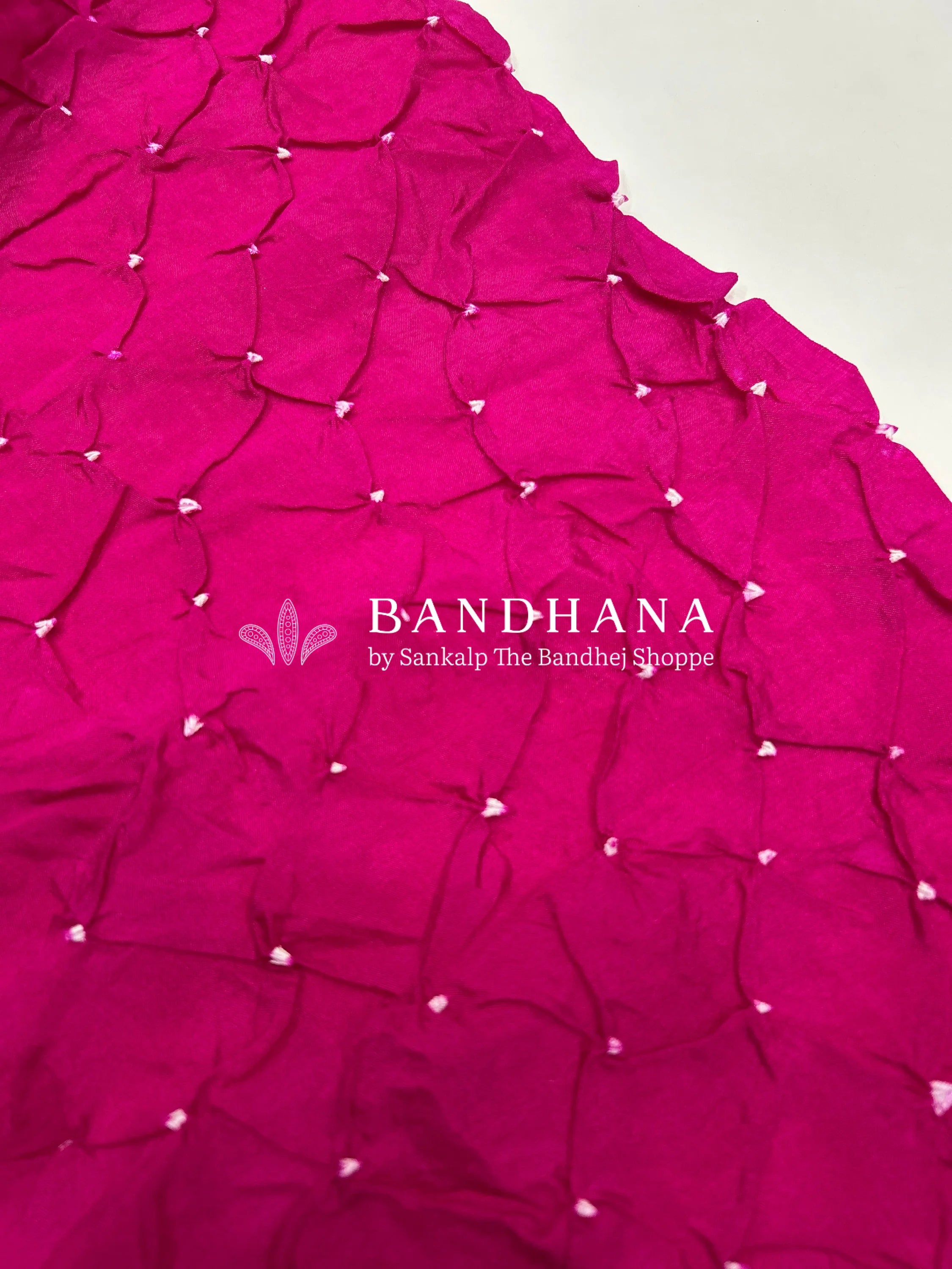 Pink & Rani Art Dupion Butta Bandhani Dress Material darkmagenta / Art Silk Dresses