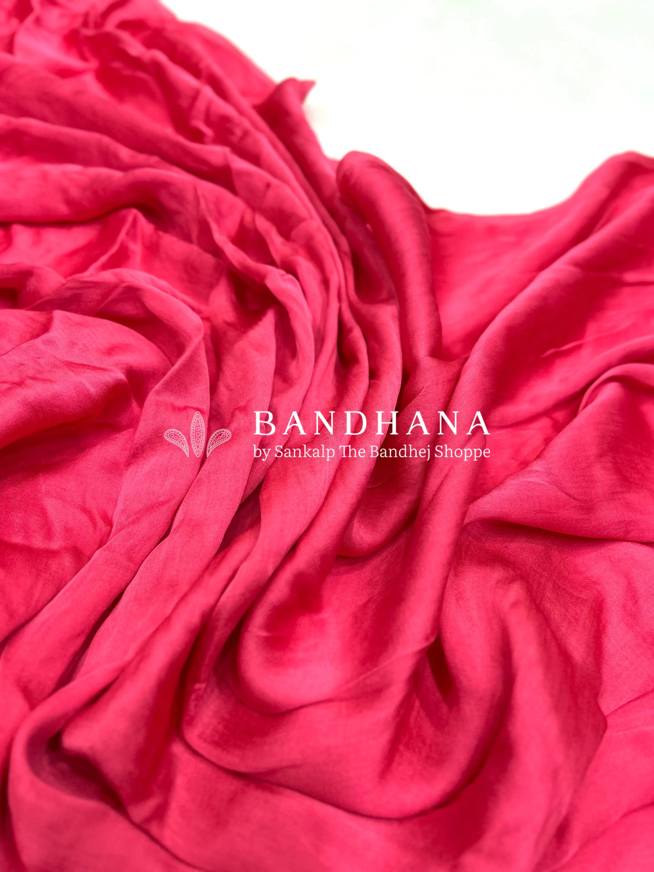 Pink-White Modal Ambadaal Dress Material pink / Modal Silk Dresses