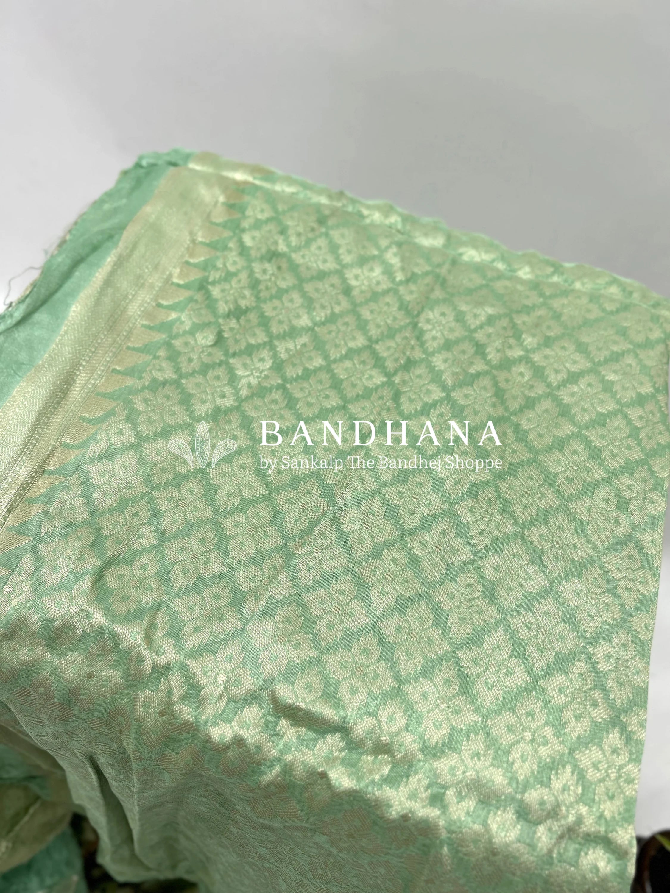 Pista Art Tussar Silk Bandhani Saree Sarees