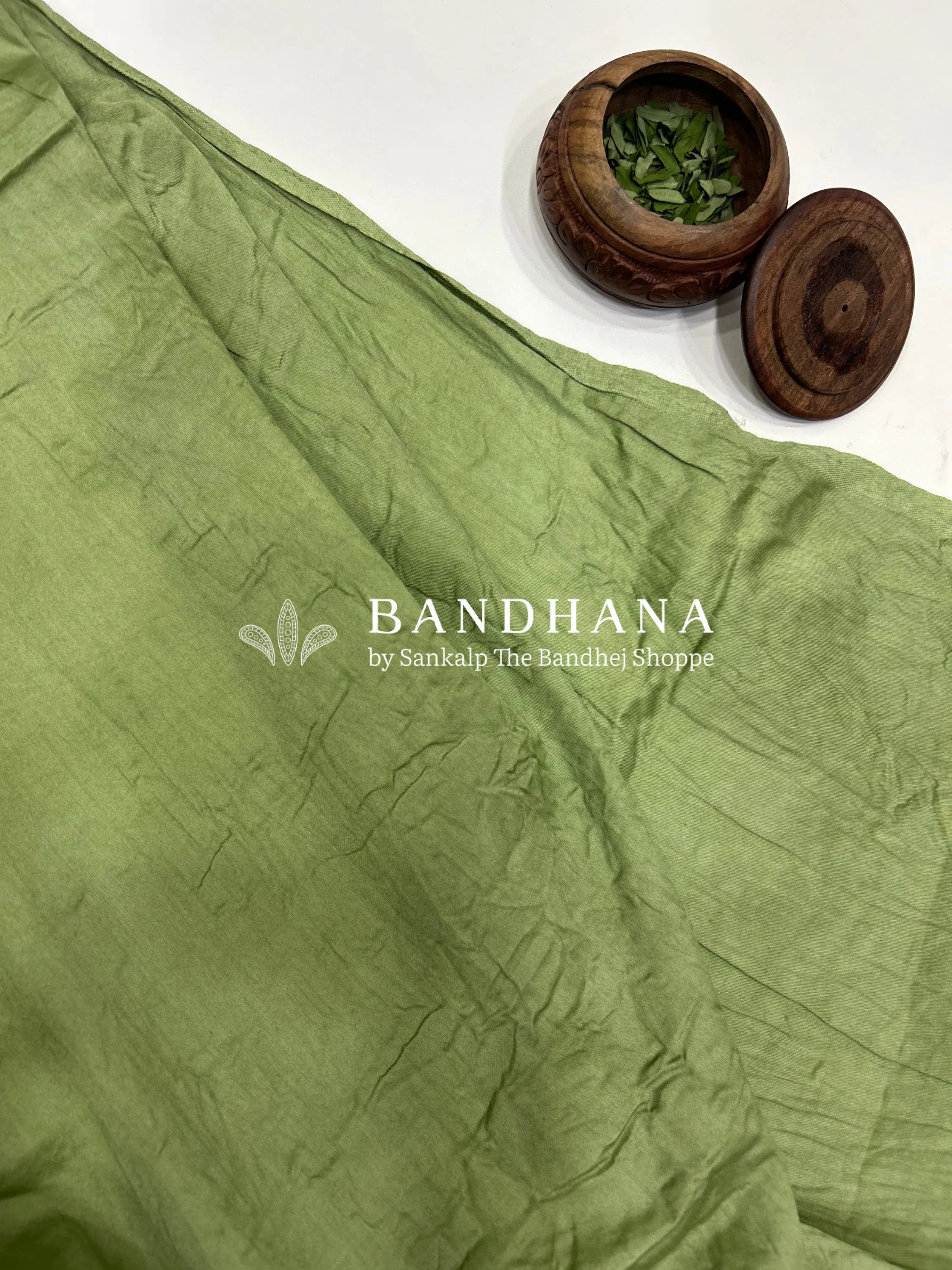 Pista Cotton Work Bandhani Dress Material (Unstitched) darkseagreen / Cotton Dresses