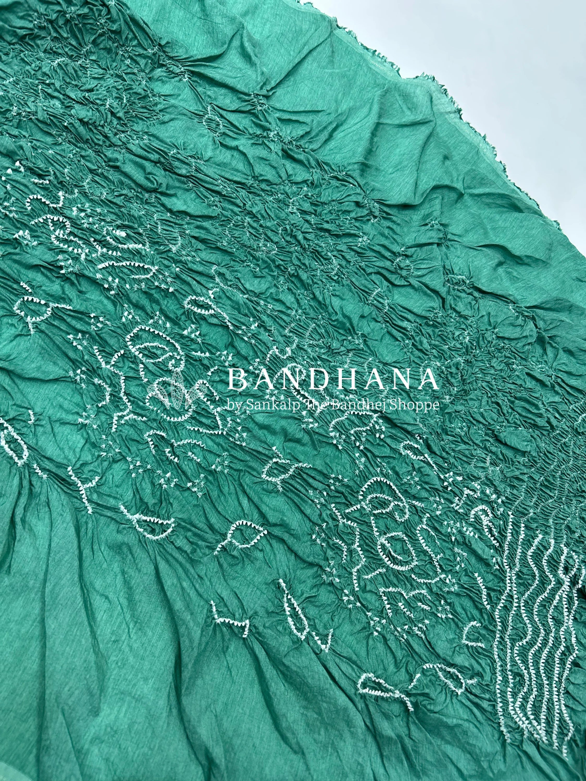 Pista Dola Silk Bandhani Dress Material teal / Dola Silk Dresses