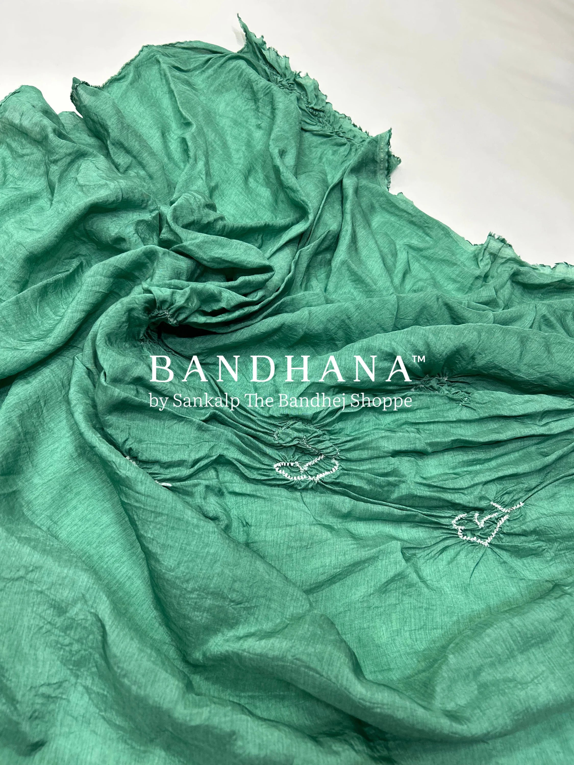 Pista Dola Silk Bandhani Dress Material teal / Dola Silk Dresses