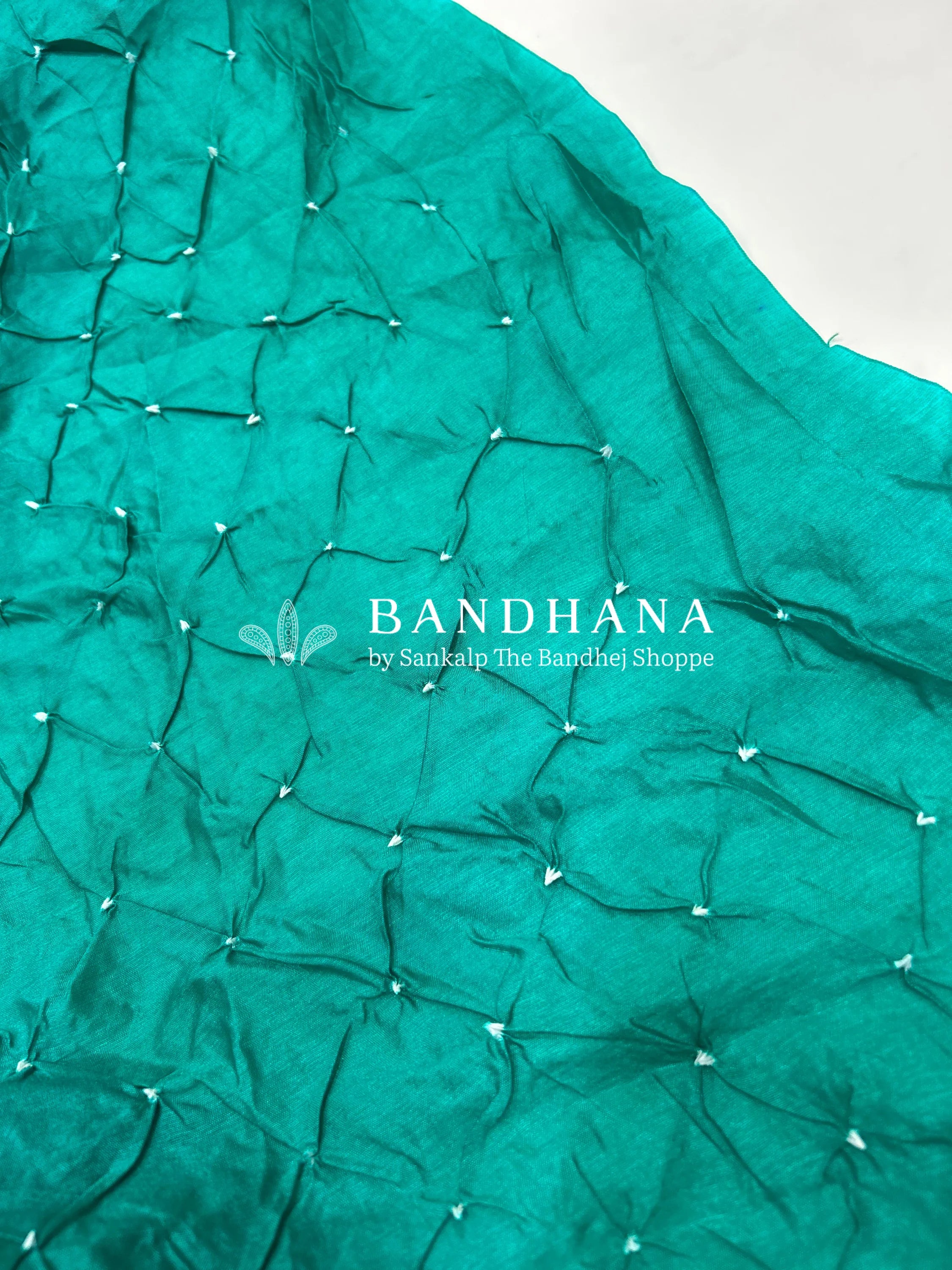 Pista & Sea Green Art Dupion Butta Bandhani Dress Material limegreen / Art Silk Dresses