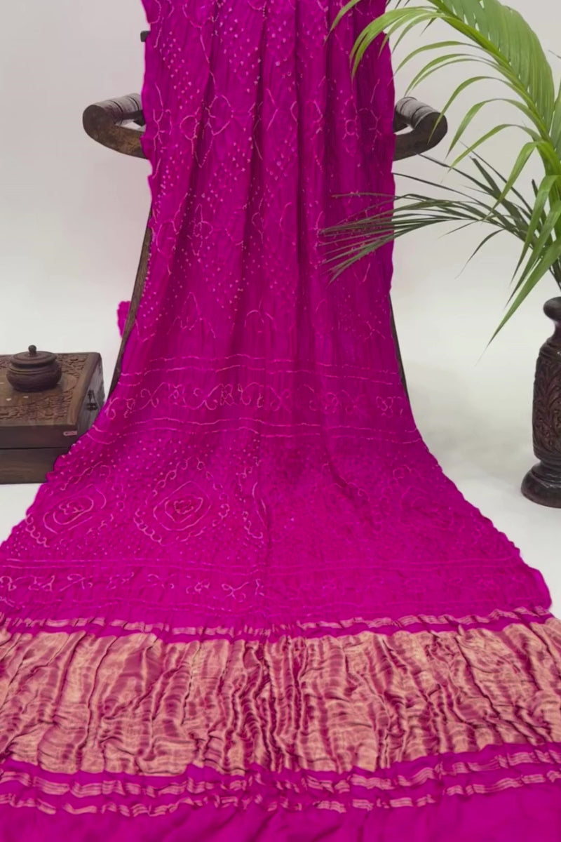 Purple Gajji Fancy Rai Bandhani Saree